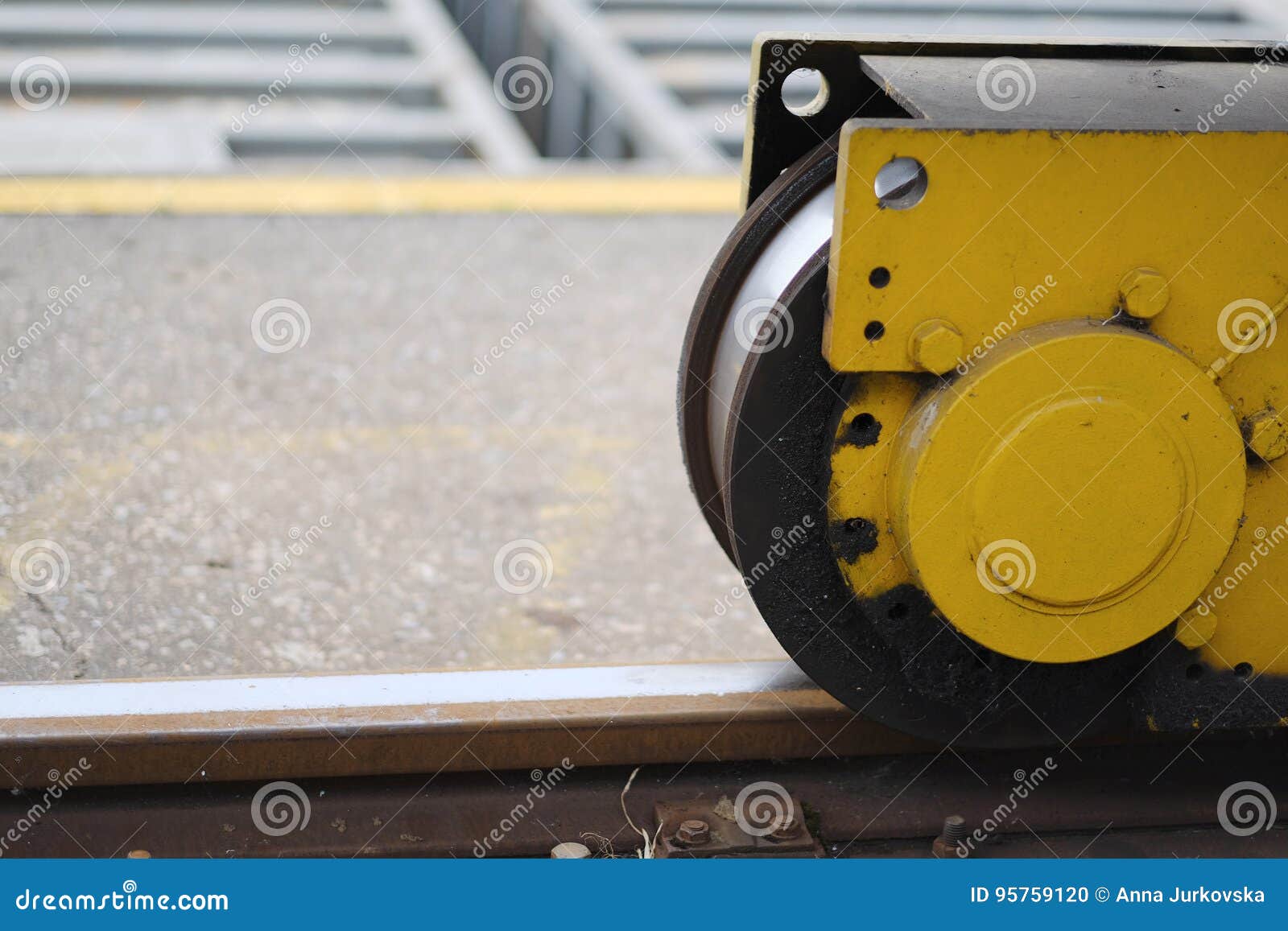 The bridge crane wheel stock photo. Image of terminal 95759120