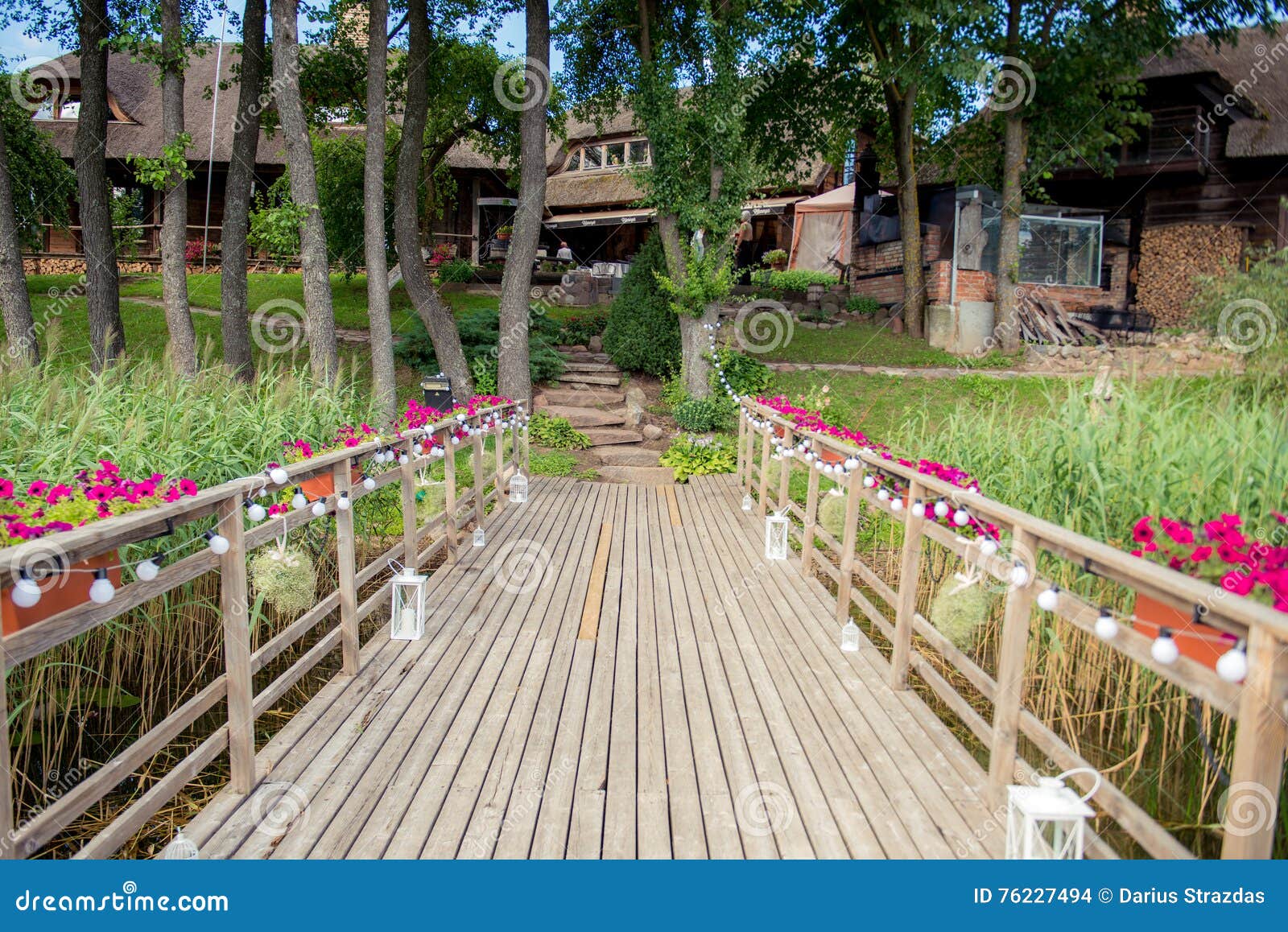 Bridge Decorated for Wedding Stock Photo Image of decoration