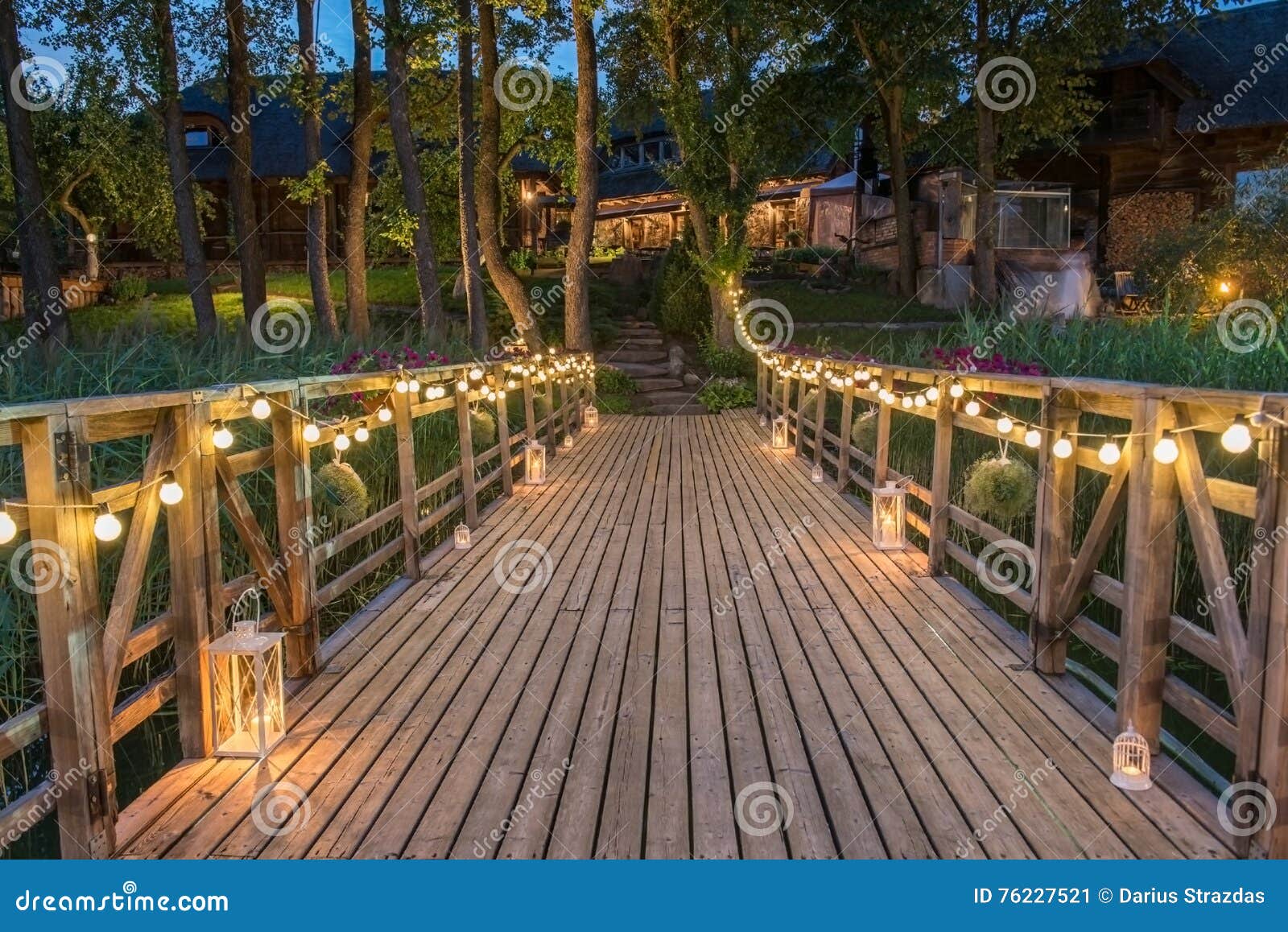 Bridge Decorated for Wedding Stock Image Image of outdoors, evening