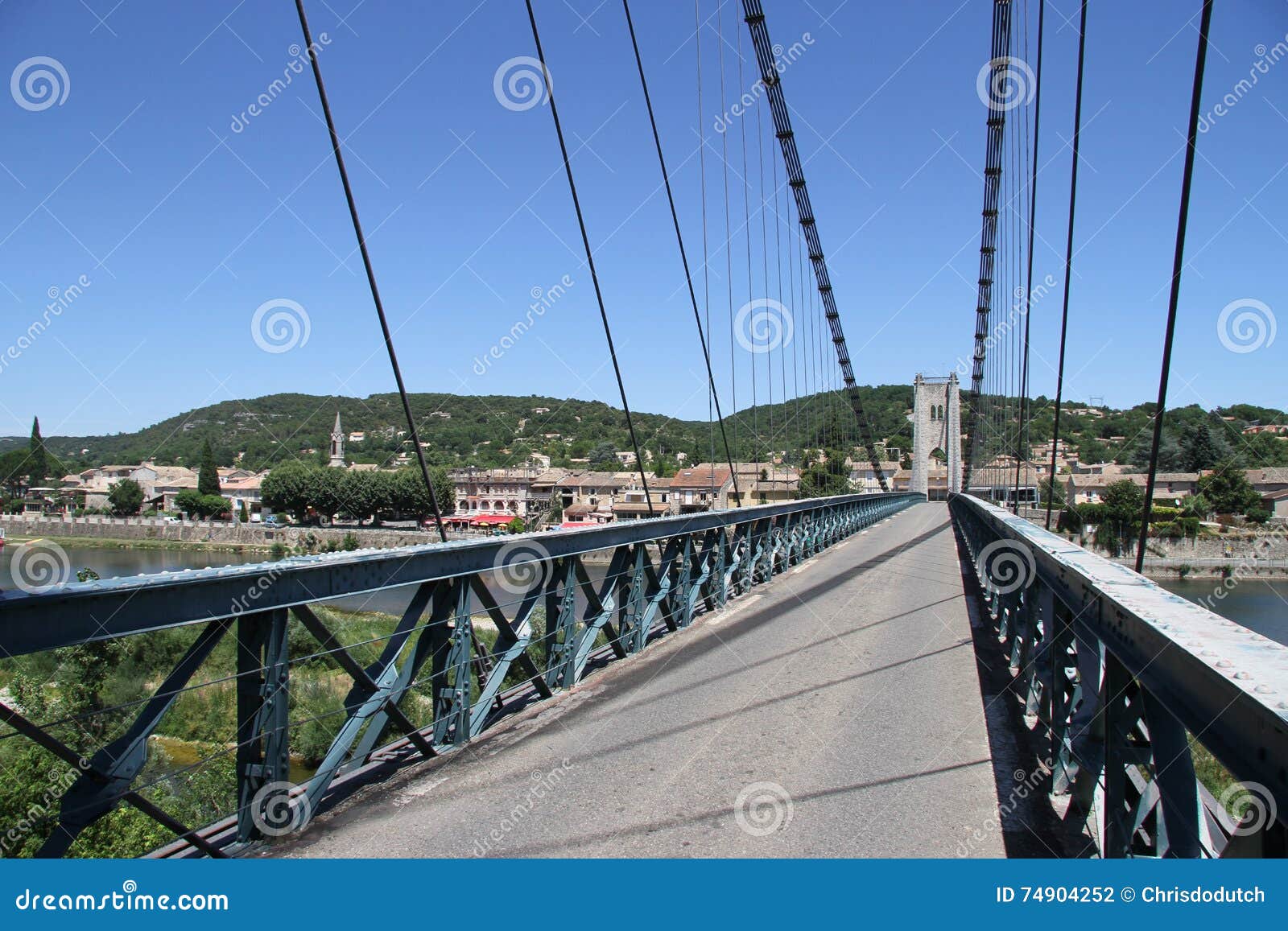 bridge over ardÃÂ¨che river at city saint martin, france