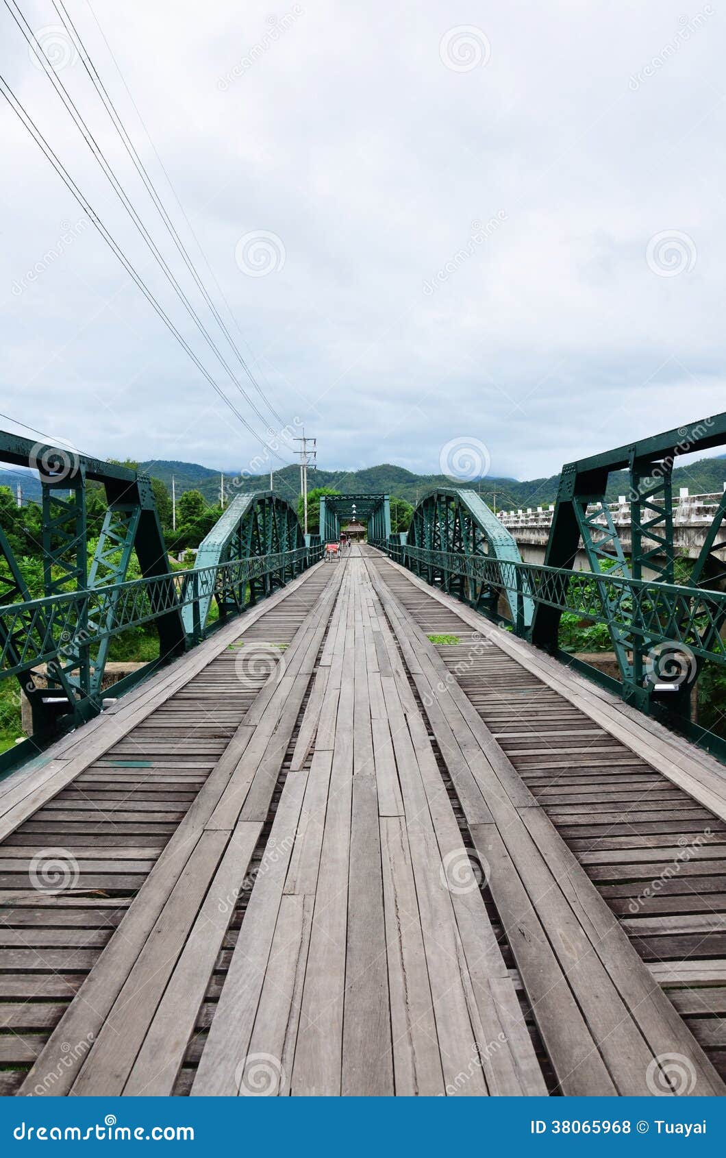 Bridge Over Pai River at Pai at Mae Hong Son Thailand Stock Photo