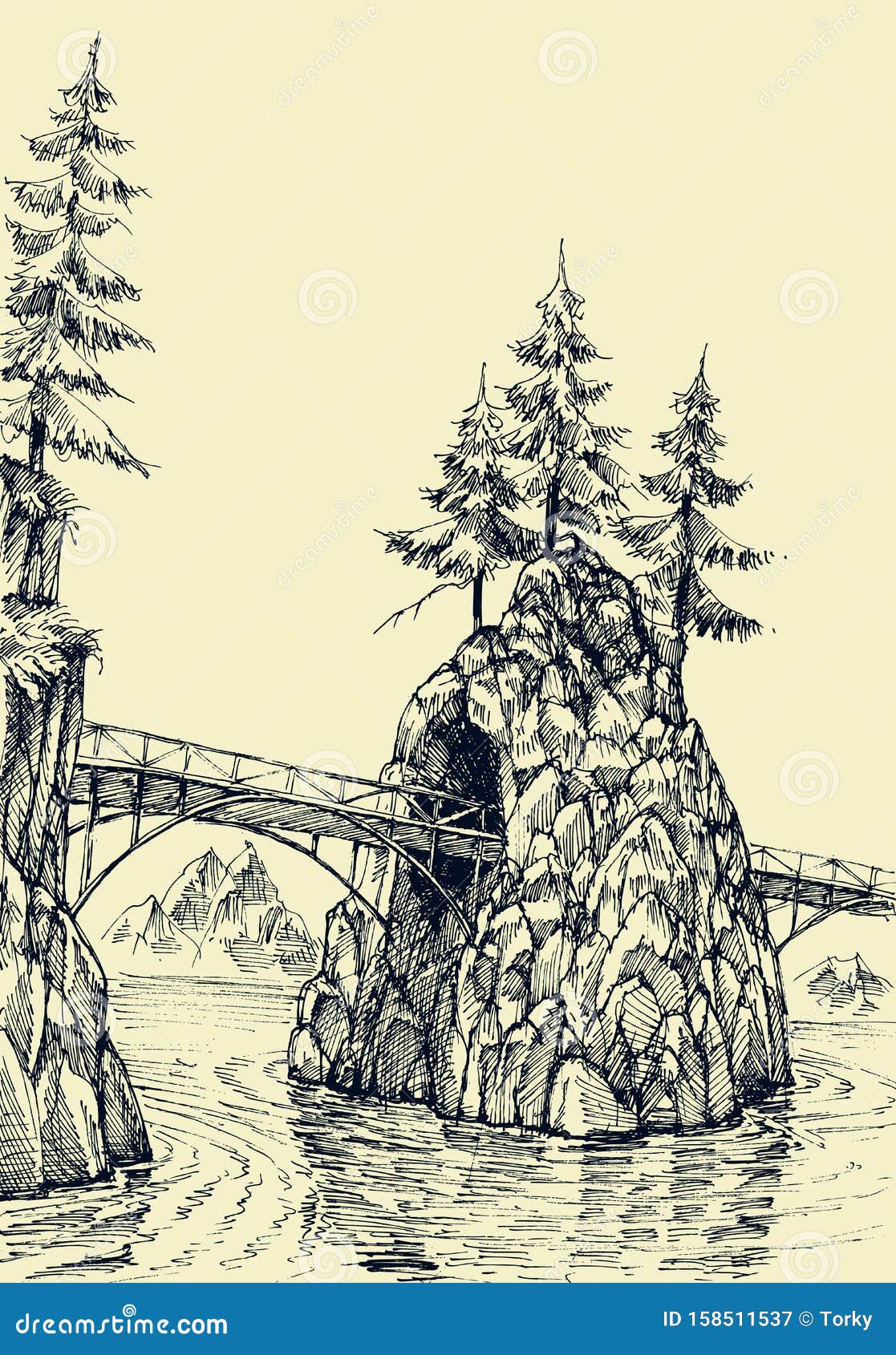 SNAKE RIVER CANYON Bridge, Idaho - Evel Kinevel, Jump, Steel Bridge,  Canyon, Ink and Watercolor, Drawing, Painting, Sketchbook, Drawn There