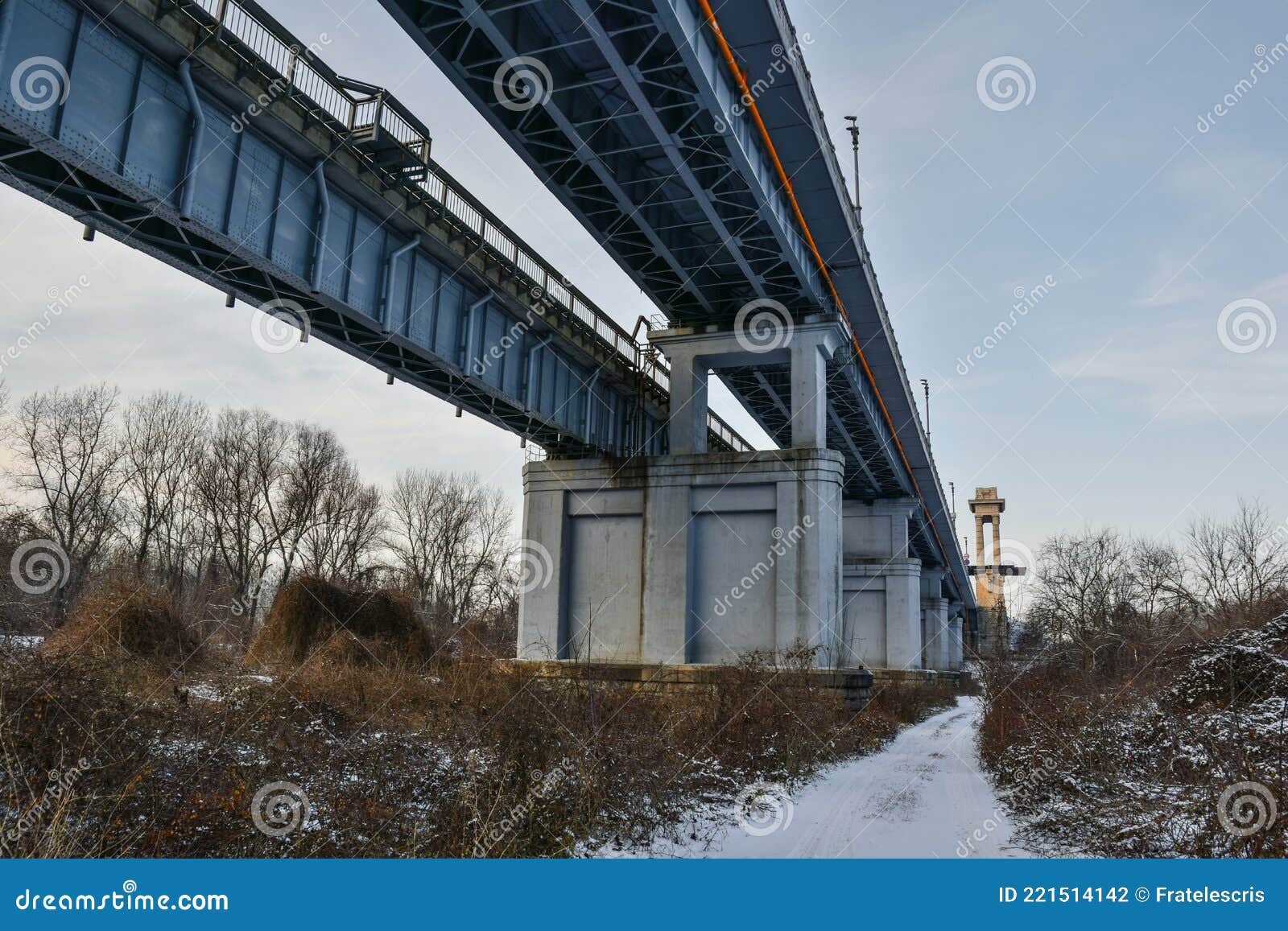 Bridge Over the River - Giurgiu - Ruse Friendship Bridge Over Danube River  - Podul Prieteniei Stock Photo - Image of europe, angling: 221514142