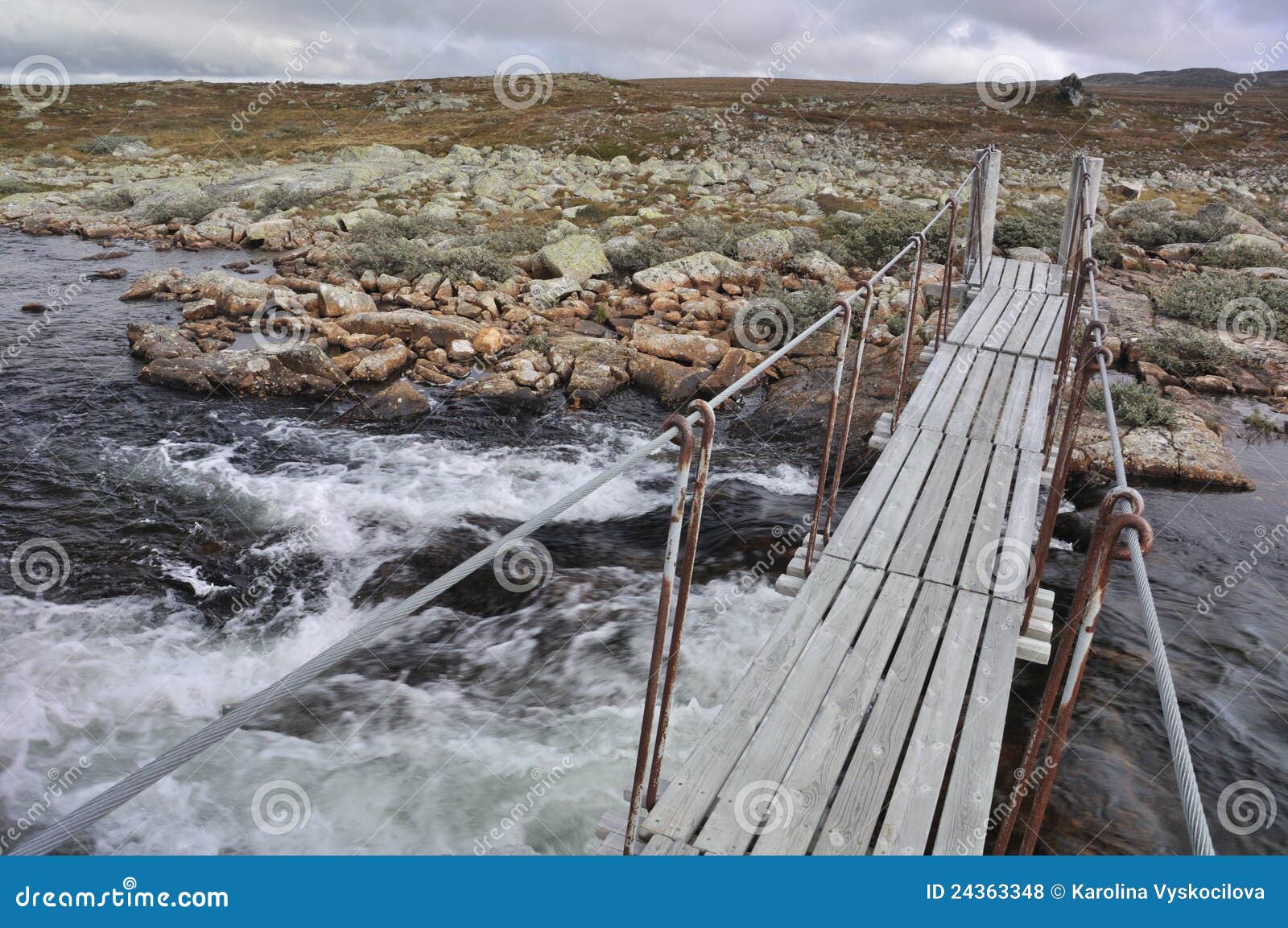 The Bridge Over A River Hardangervidda Norway Stock Photo Image Of