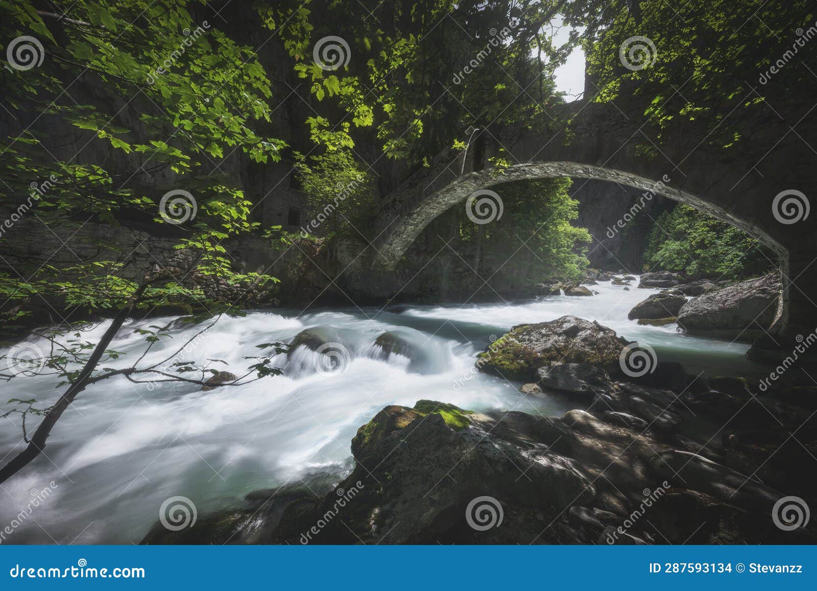 Bridge Over the Stream in the Ravine of PrÃ© Saint Didier. Aosta Valley,  Italy Stock Photo - Image of rock, torrent: 287593134