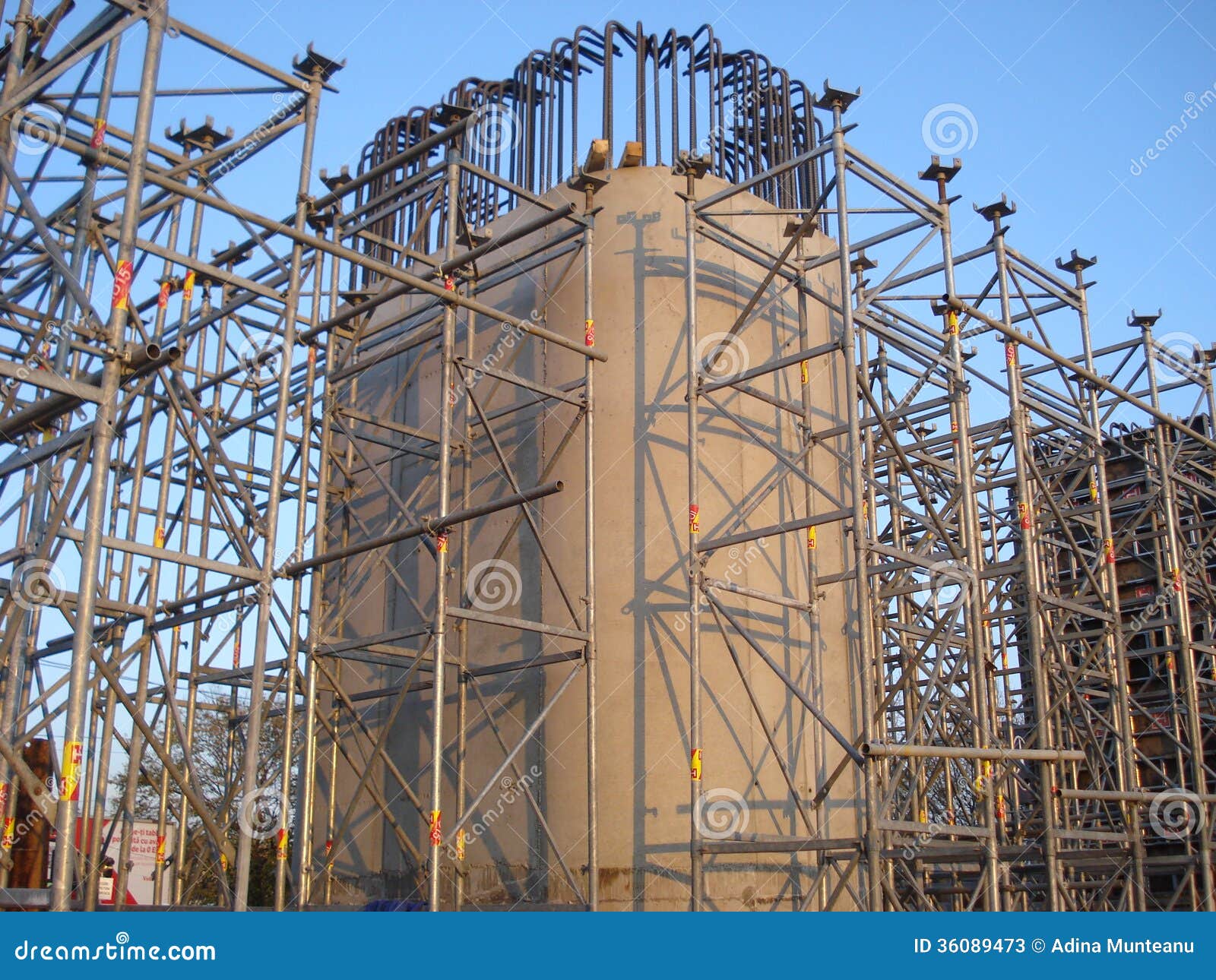 Bridge Pillar Under Construction Stock Image Image of pole, bars