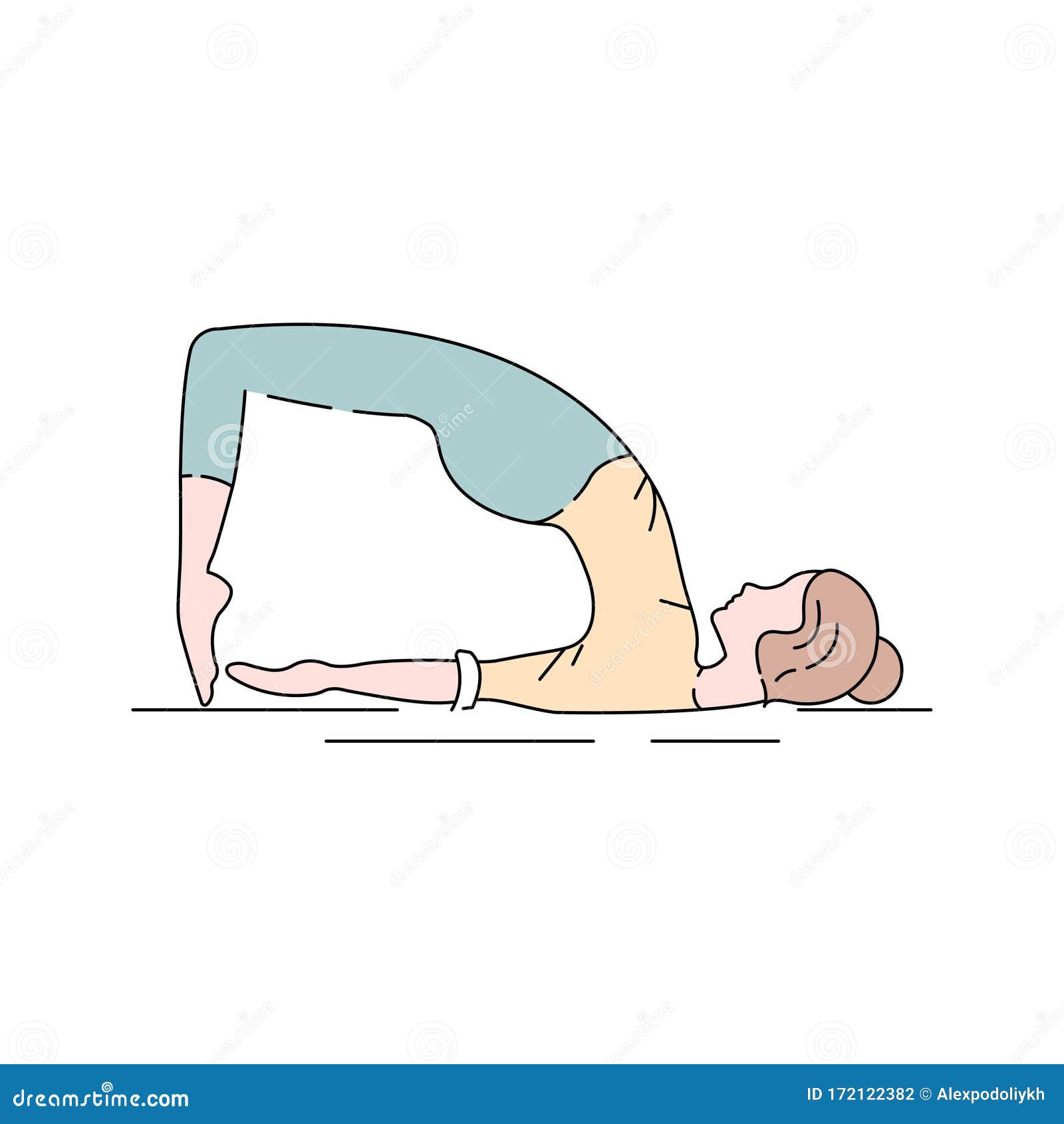 Yoga Girl Lying Position Bridge Floor Stock Illustration 1769203313 |  Shutterstock