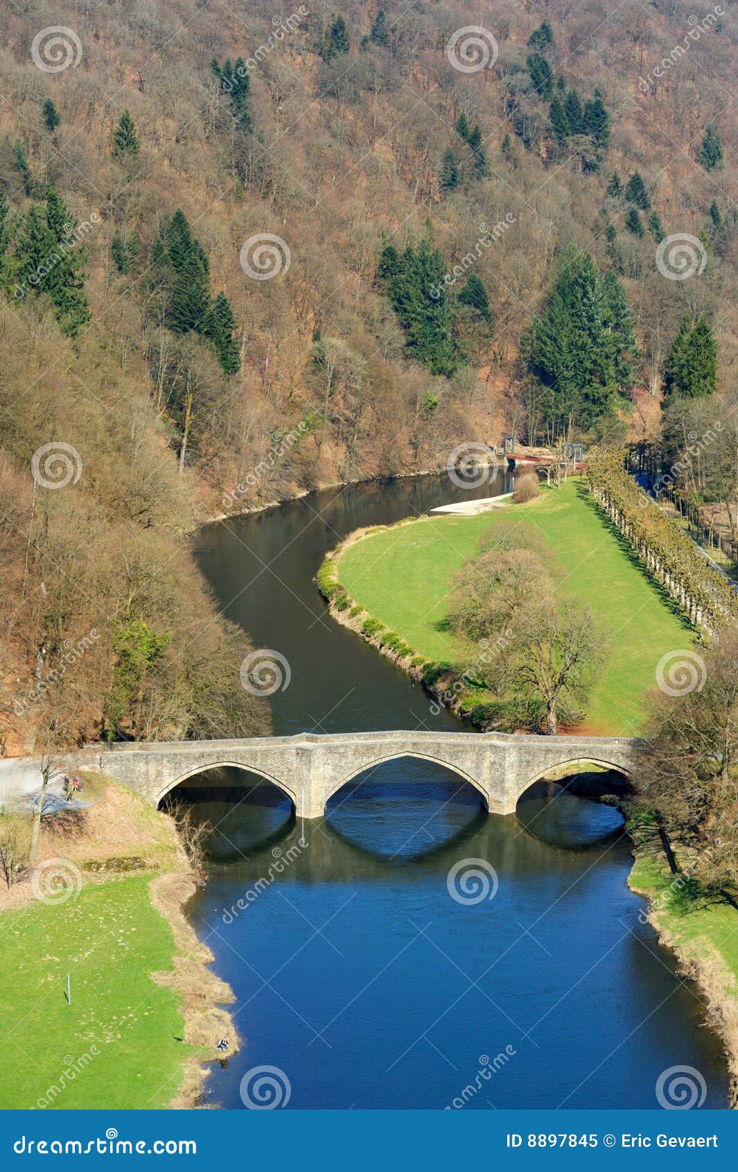 bridge and river landscape in bouillon