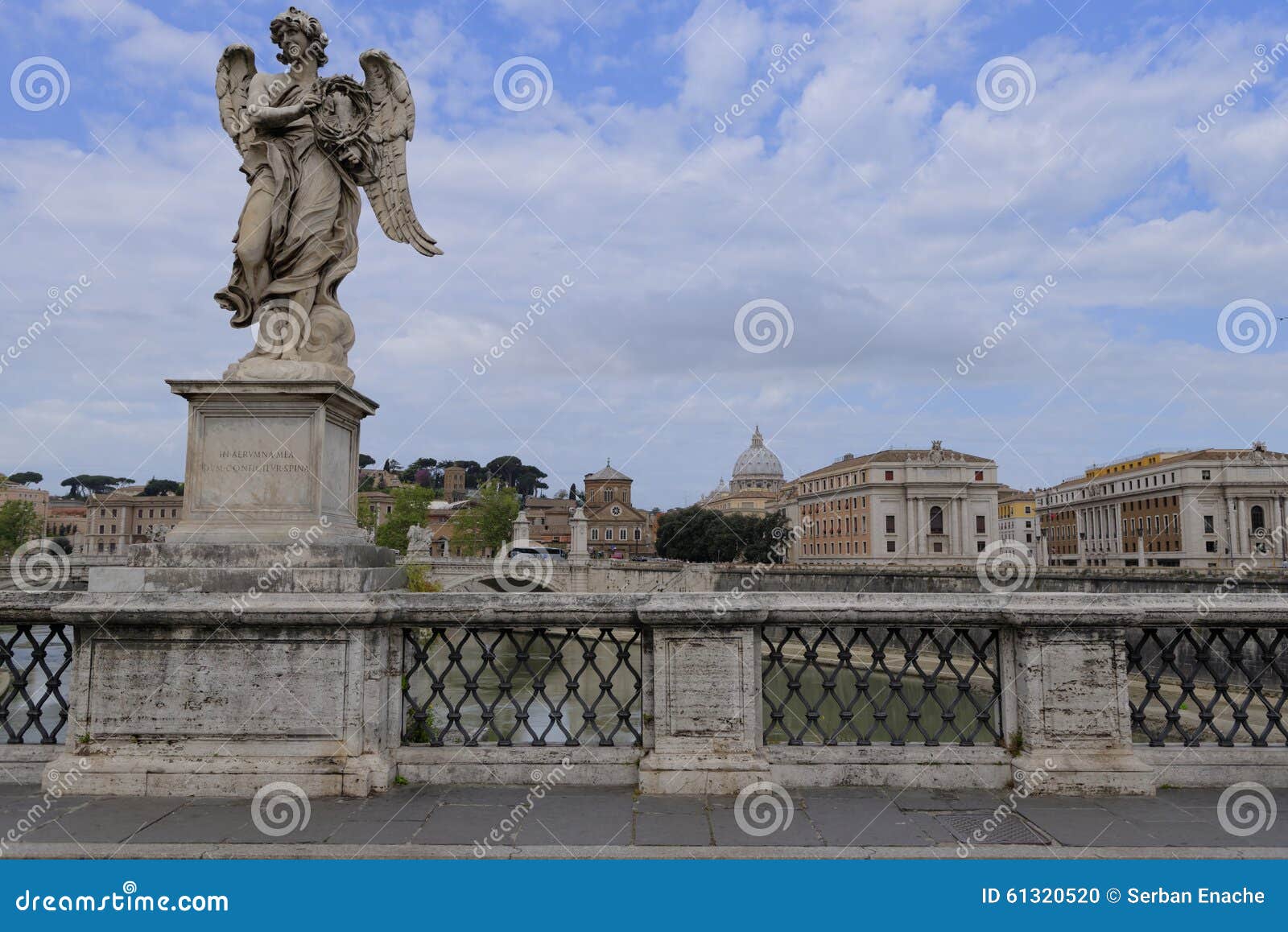 Bridge in Rome, Italy stock photo. Image of outdoor, attraction 61320520
