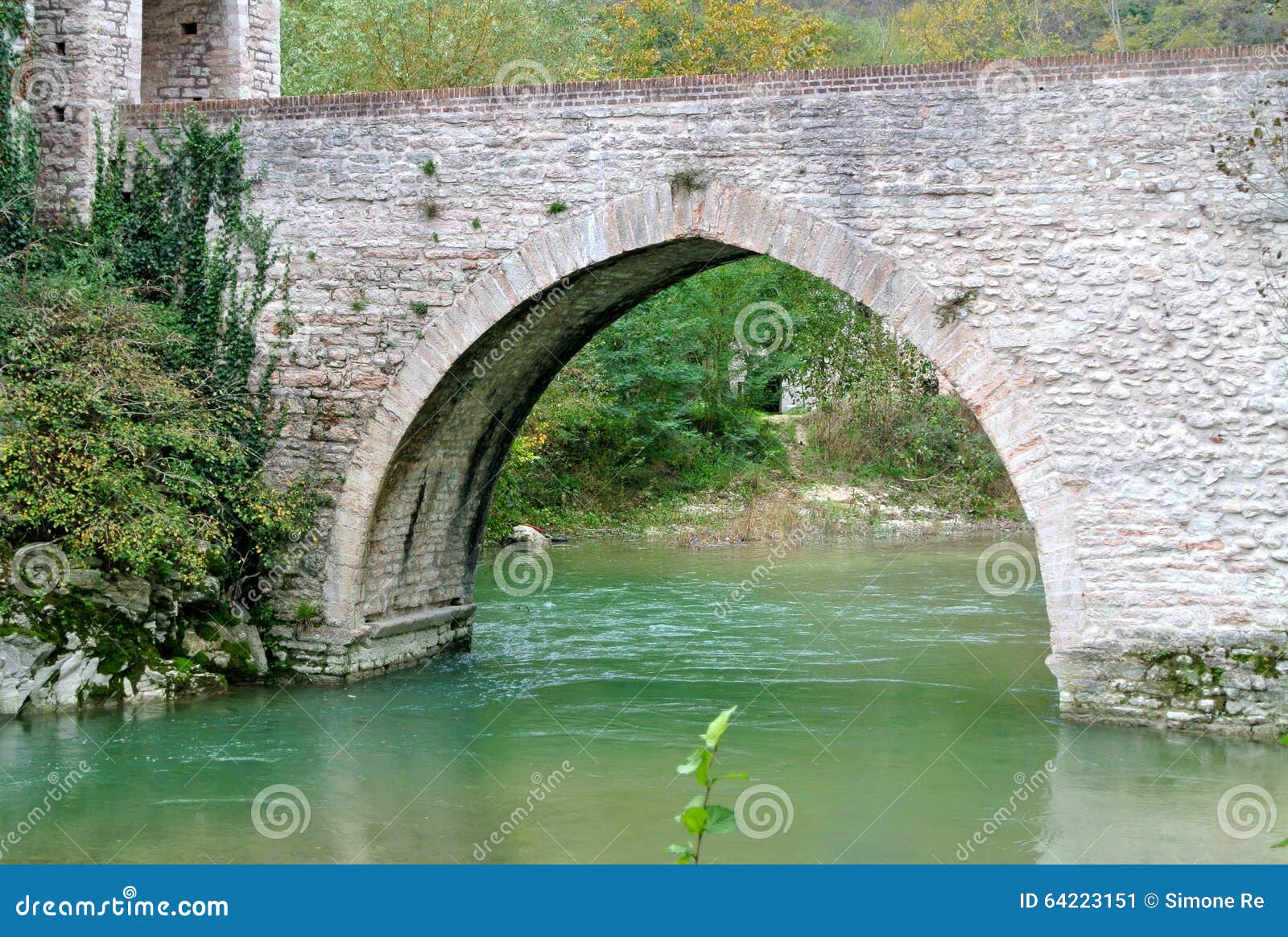 bridge san vittore abbey, marche, genga, italy