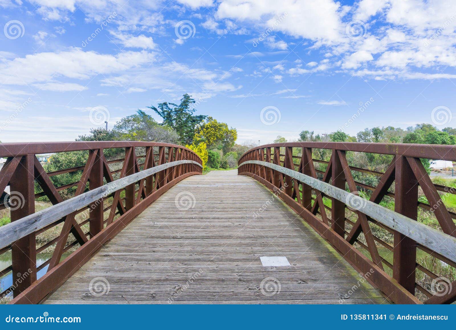 Bridge in Shoreline Park, Mountain View, Silicon Valley, South San ...