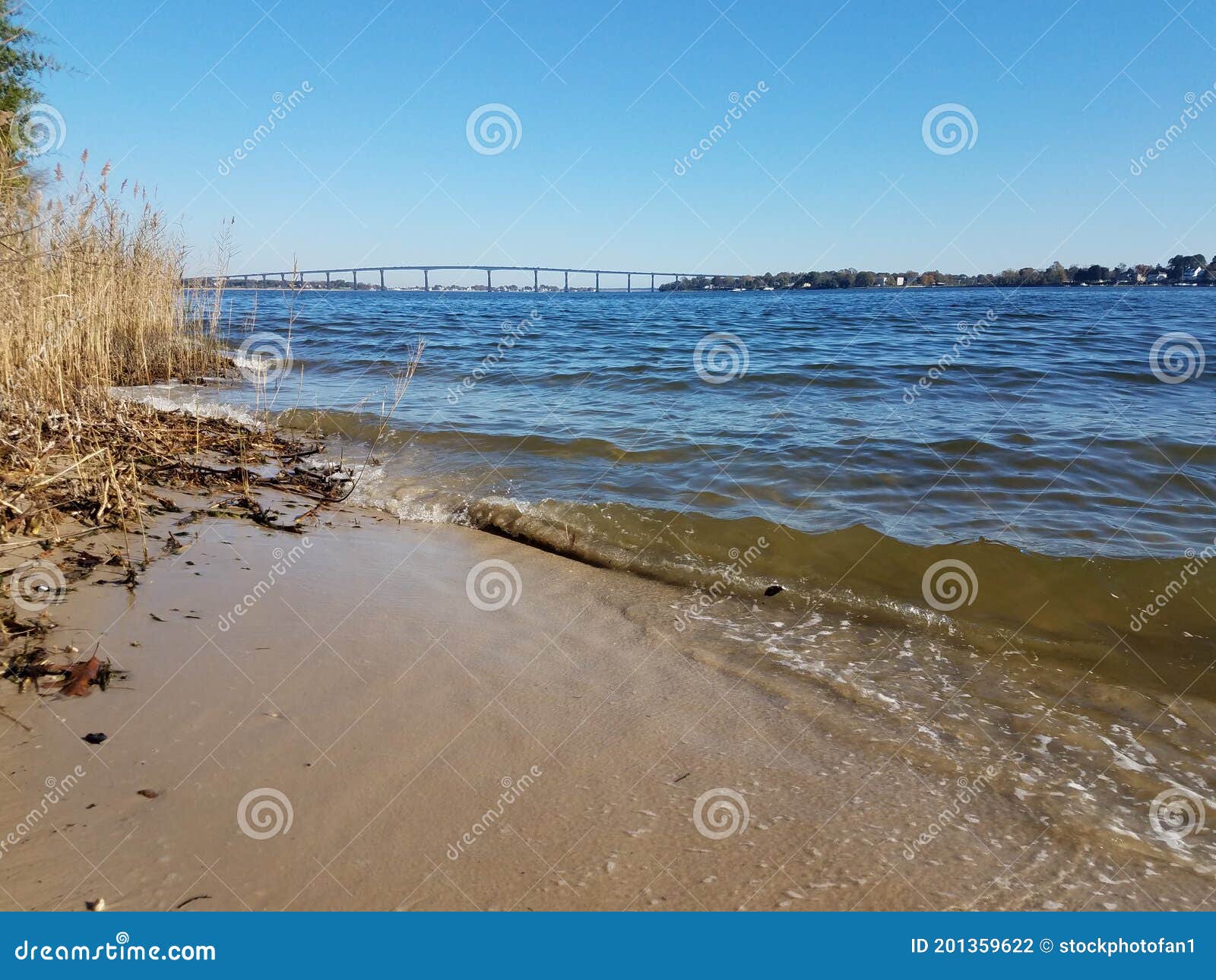 Bridge at Solomons Island, Maryland with Water Stock Photo Image of