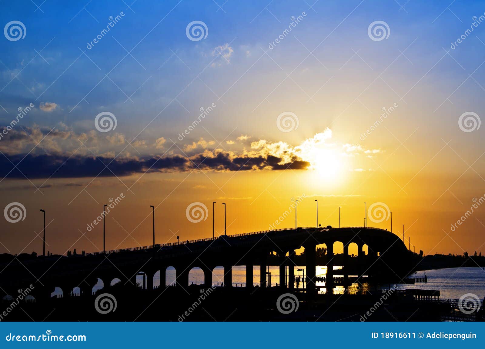 bridge at sunset, florida