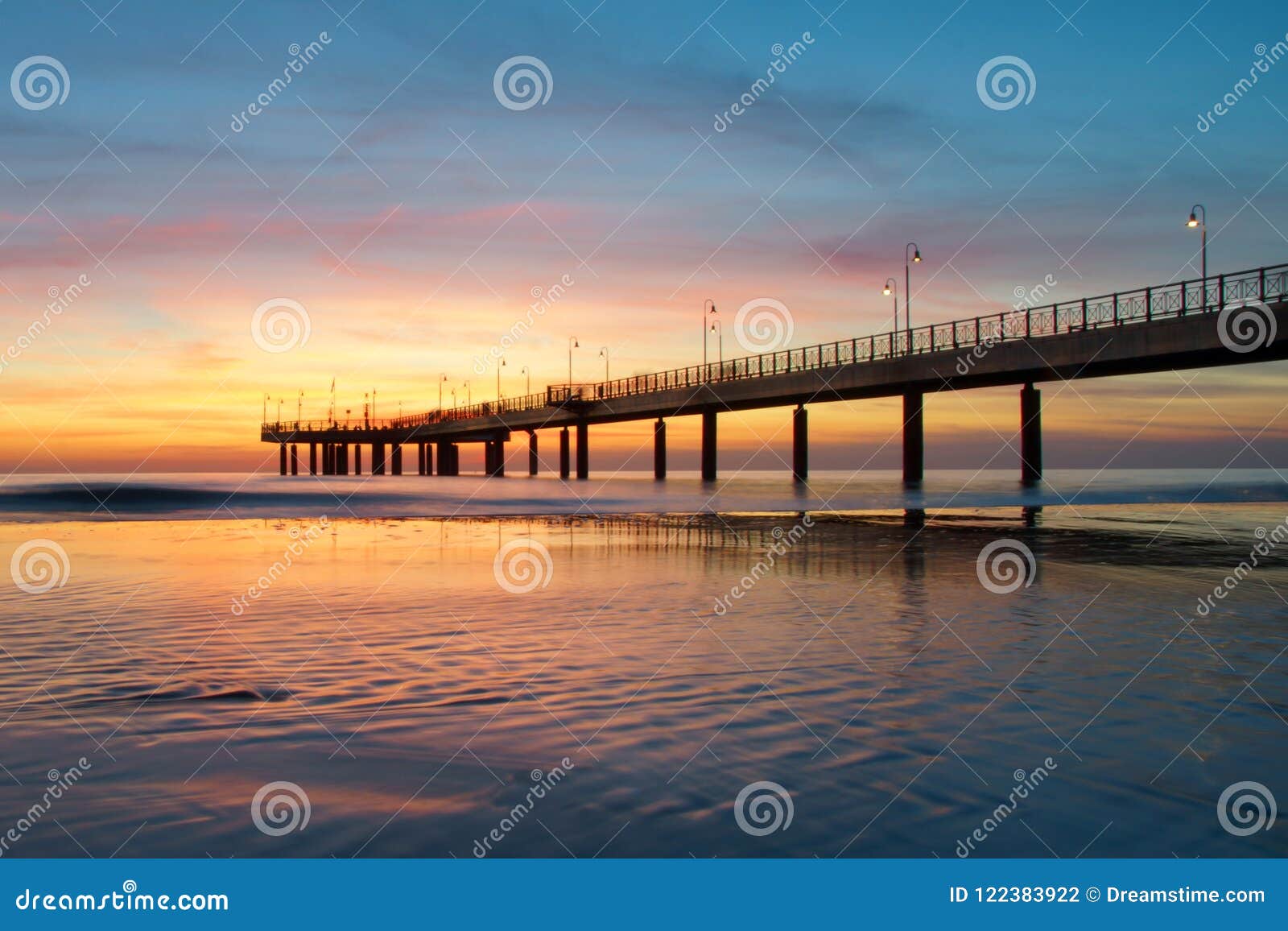 bridge after the sunset in versilia