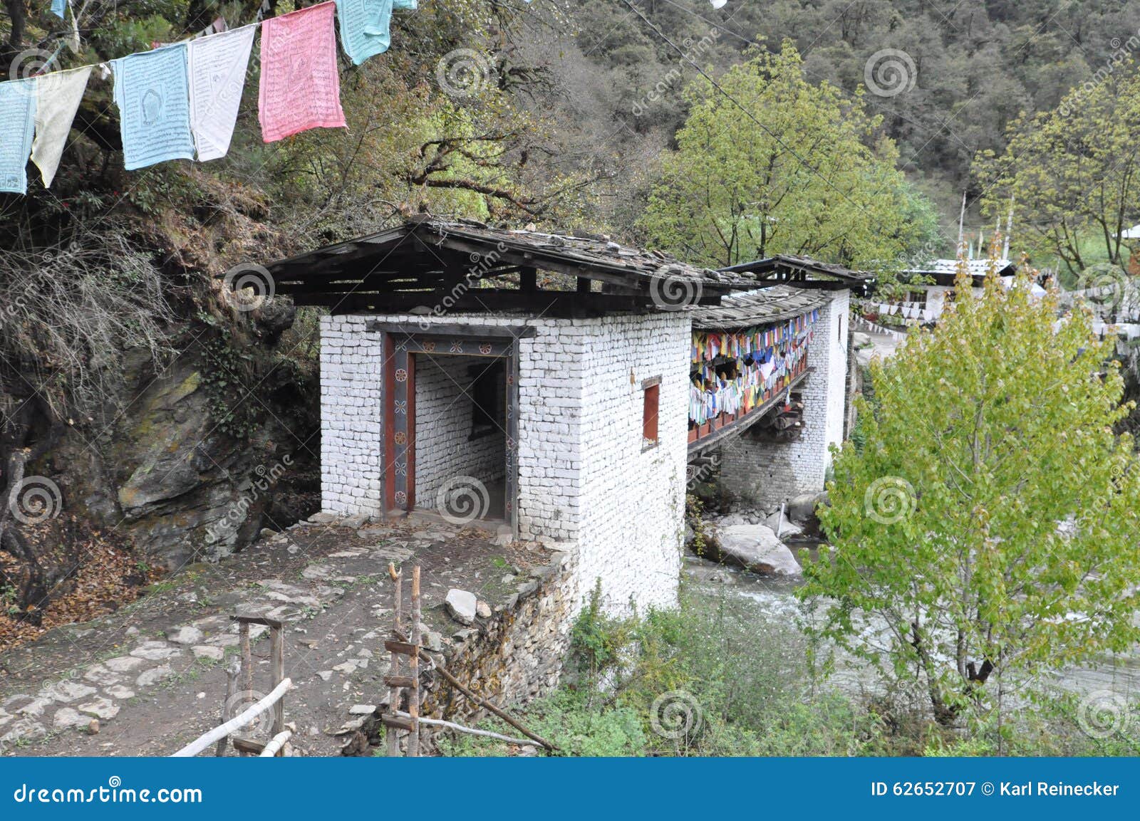 bridge to chagri meditation center above thimphu
