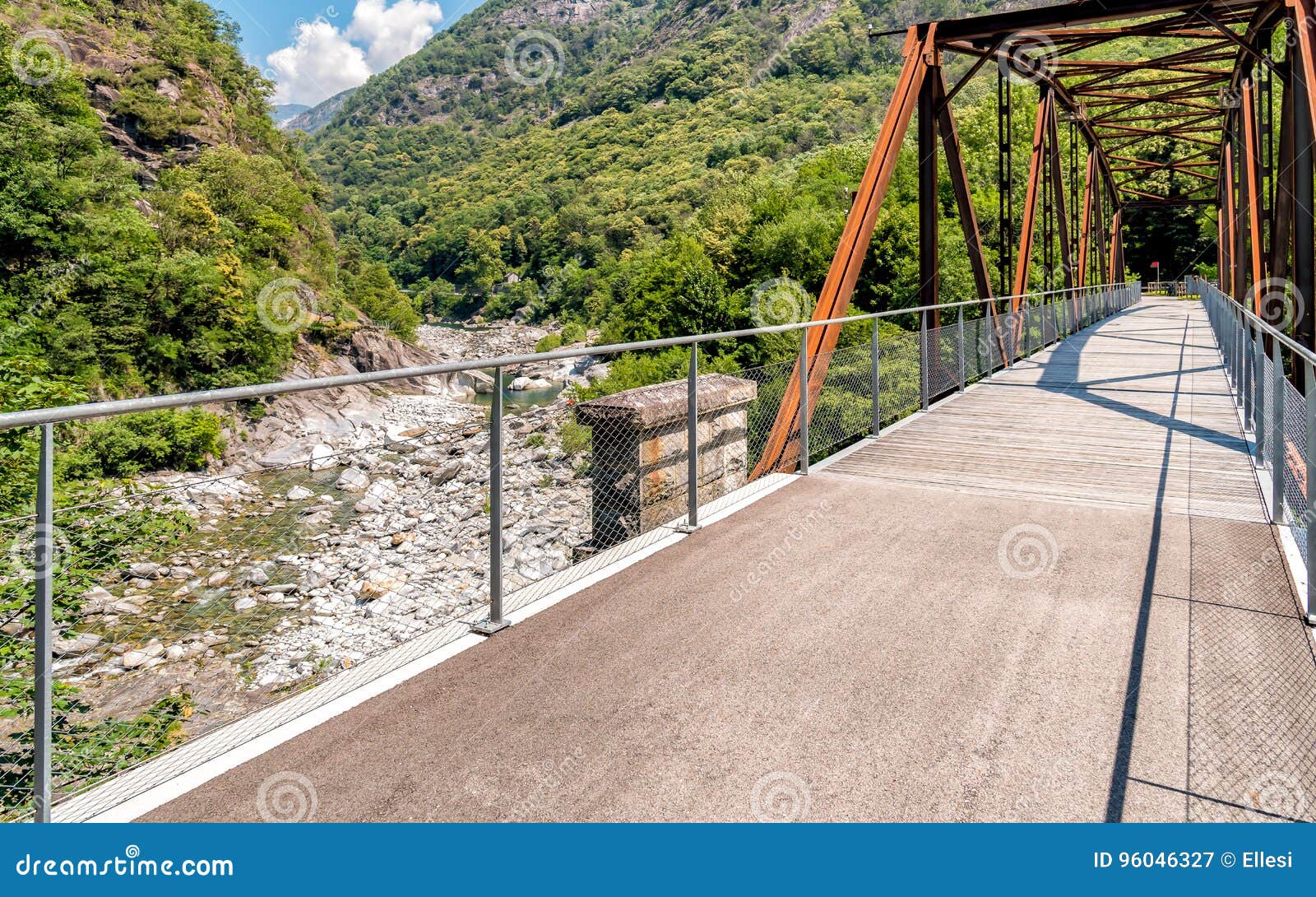 bridge of the vallemaggia route in the canton of ticino in switzerland