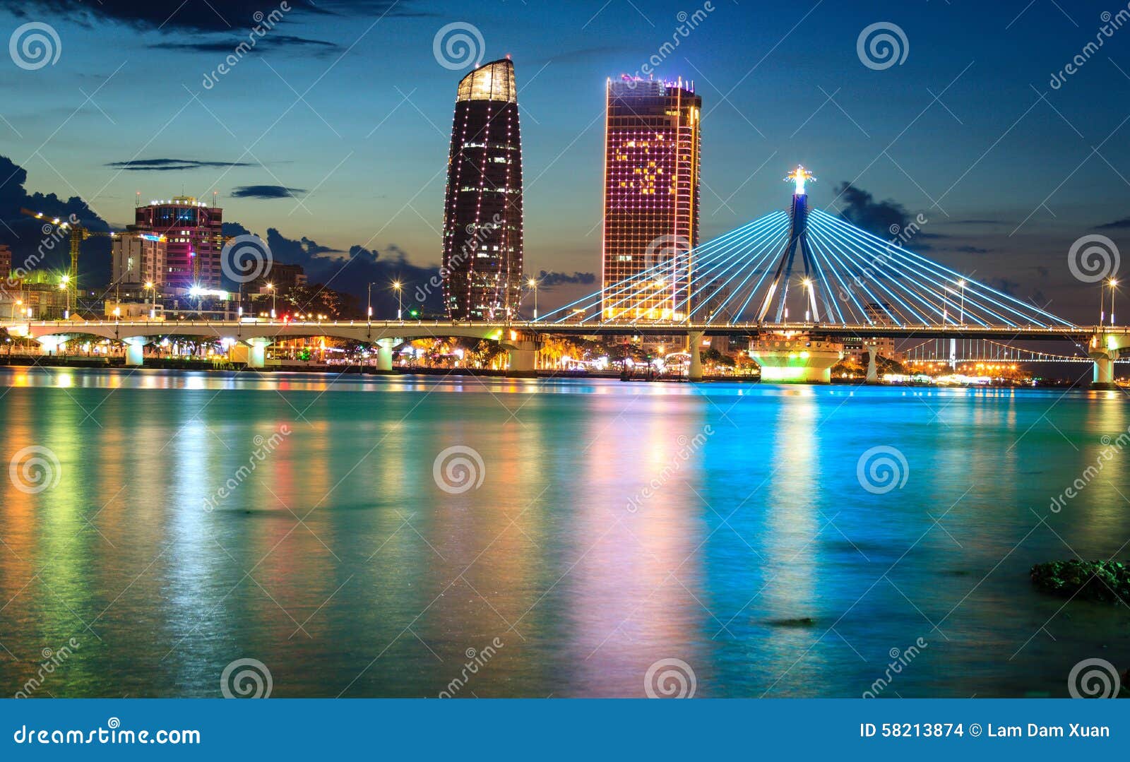 bridges across the river han danang vietnam.