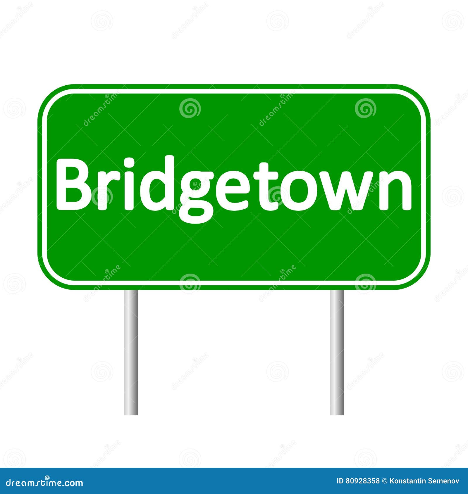 Bridgetown road sign. stock illustration. Illustration of street 80928358