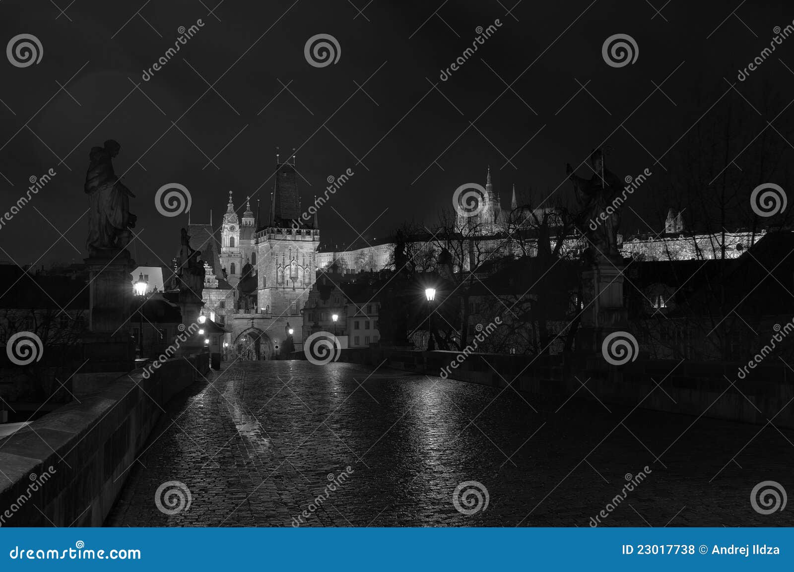 Bridżowy Charles Prague. Czeska Charles bridżowa grodowa republika Prague