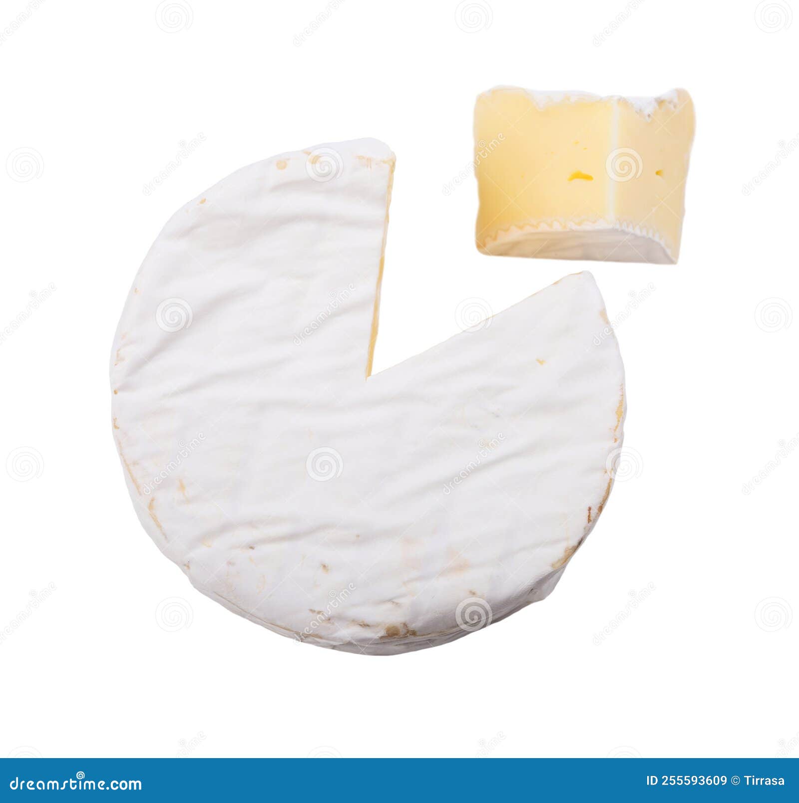 Brie Cheese Set with a Triangular Section Cut Out Stock Image Image