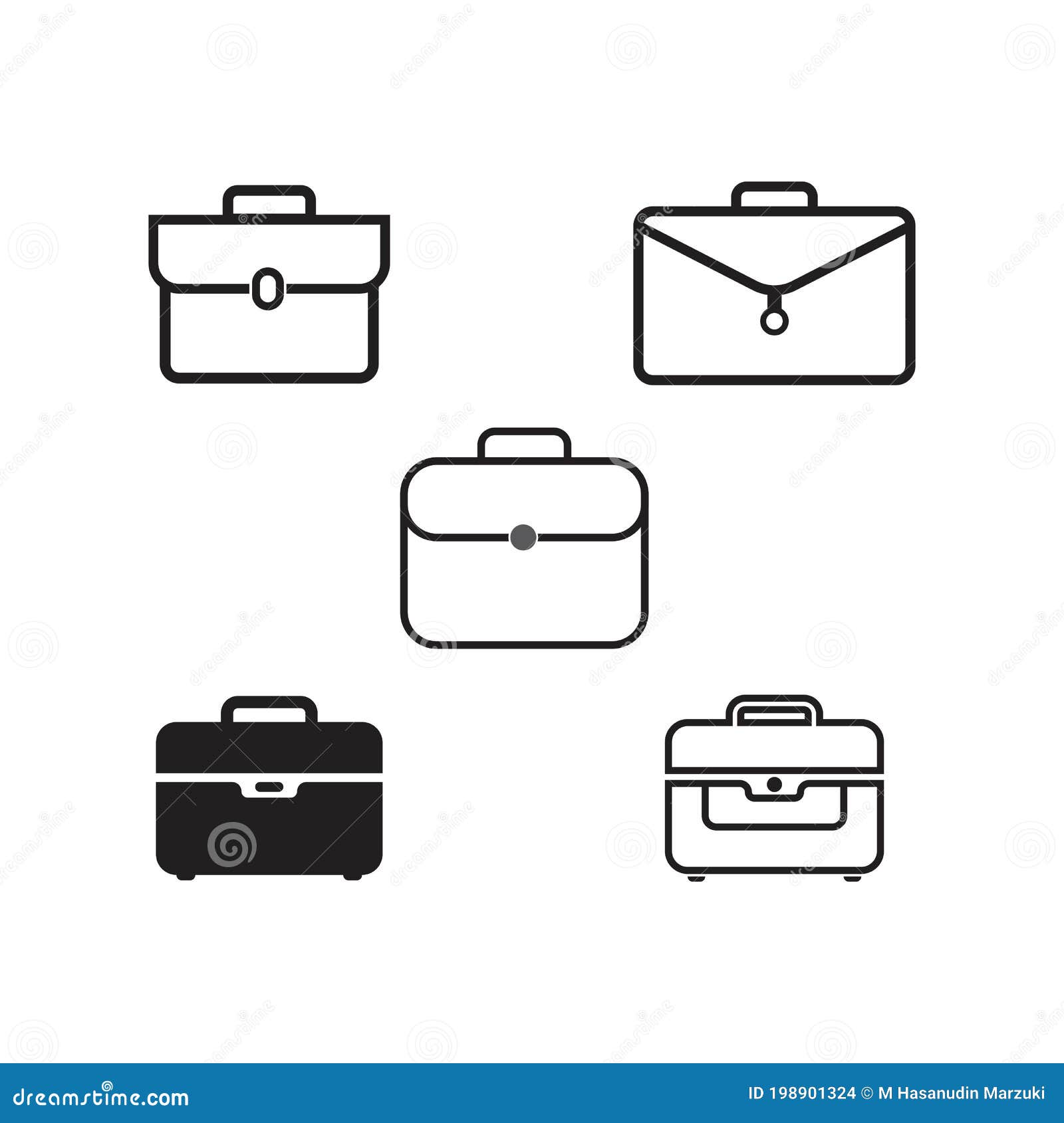Brief case icon stock vector. Illustration of lock, business - 198901324