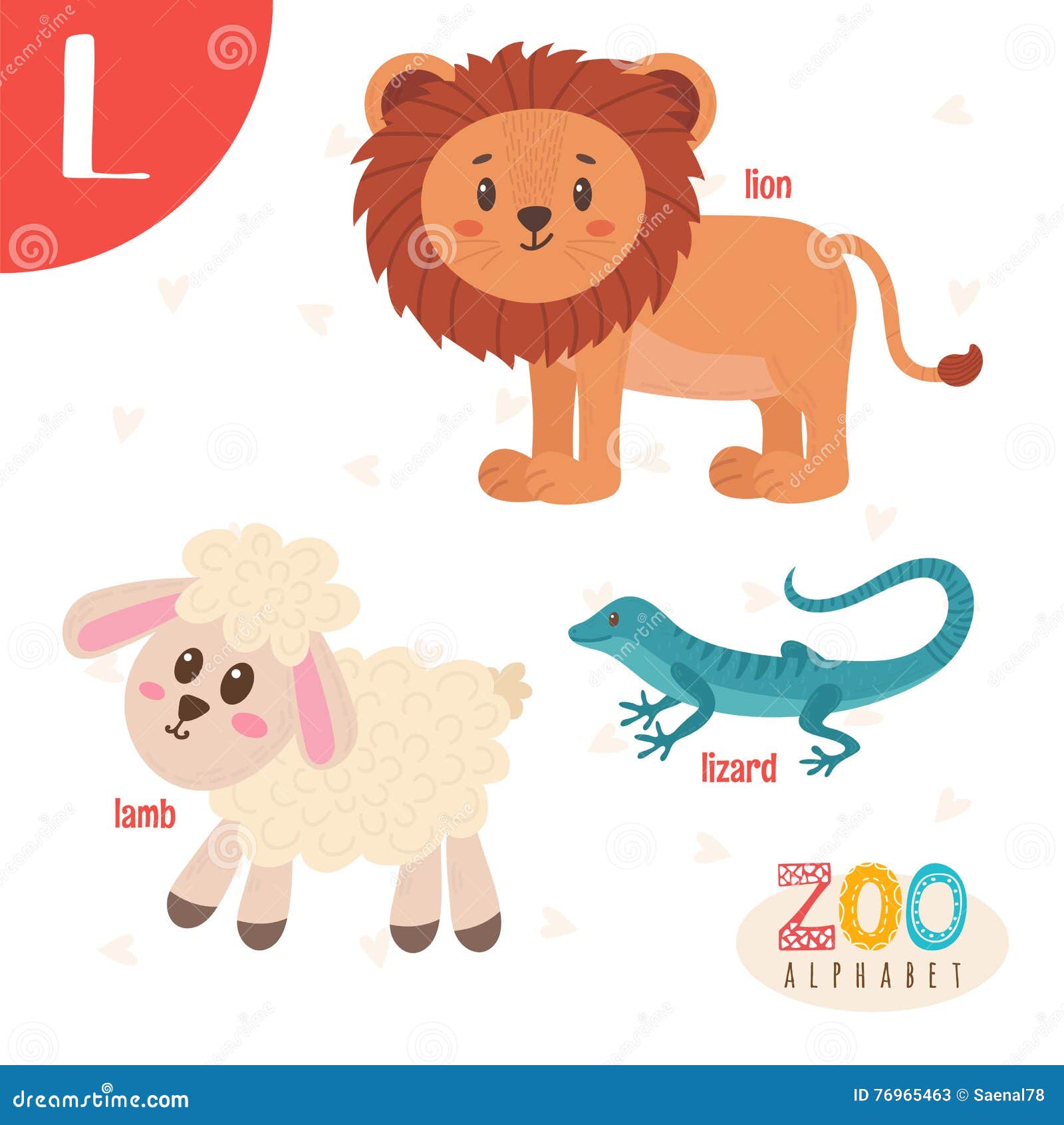 Brief L Leuke Dieren Grappige Beeldverhaaldieren in Vector Vector Illustratie - Illustration of illustratie: 76965463