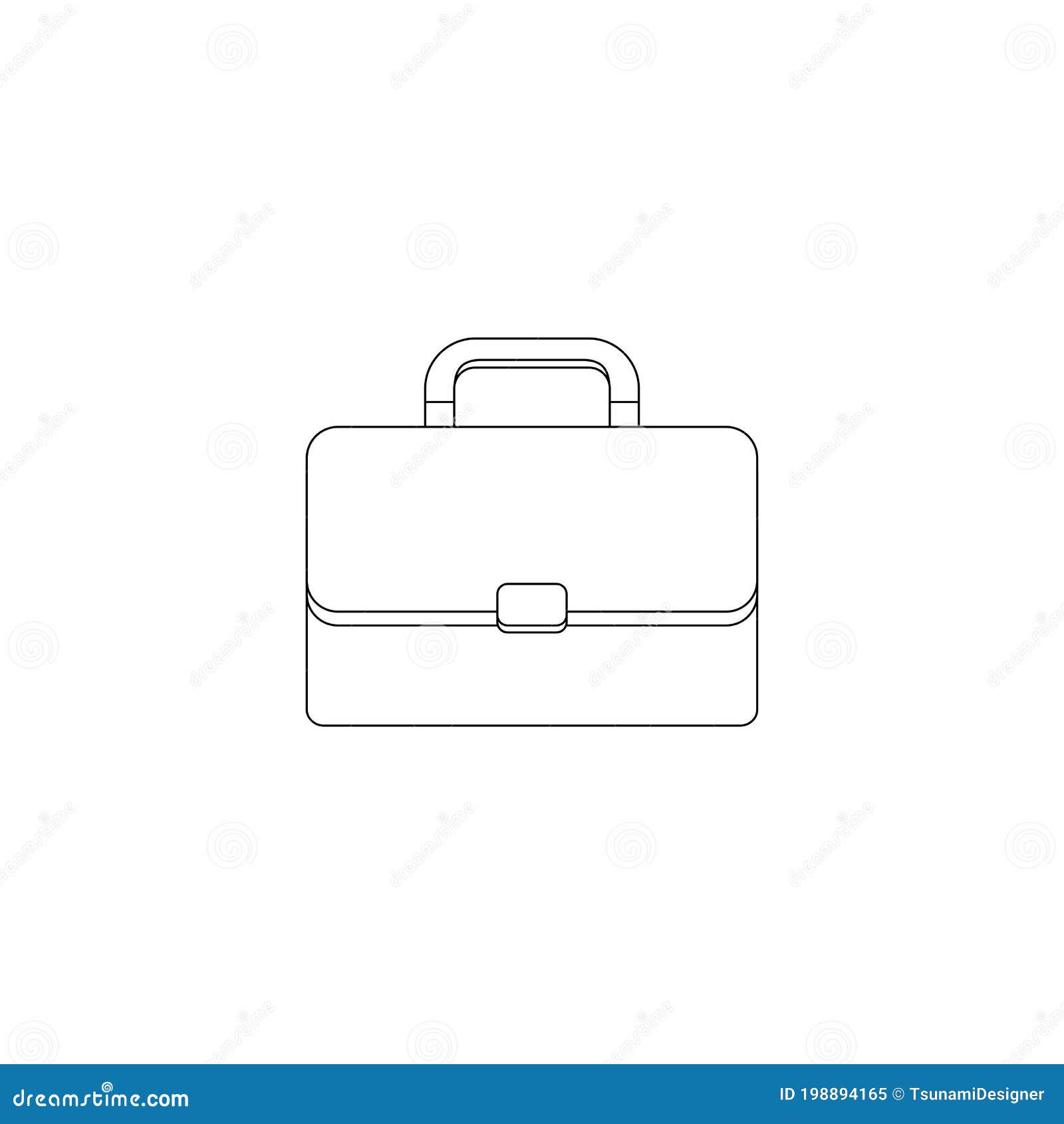 Briefcase Black Outline Vector Isolated Stock Vector Illustration of