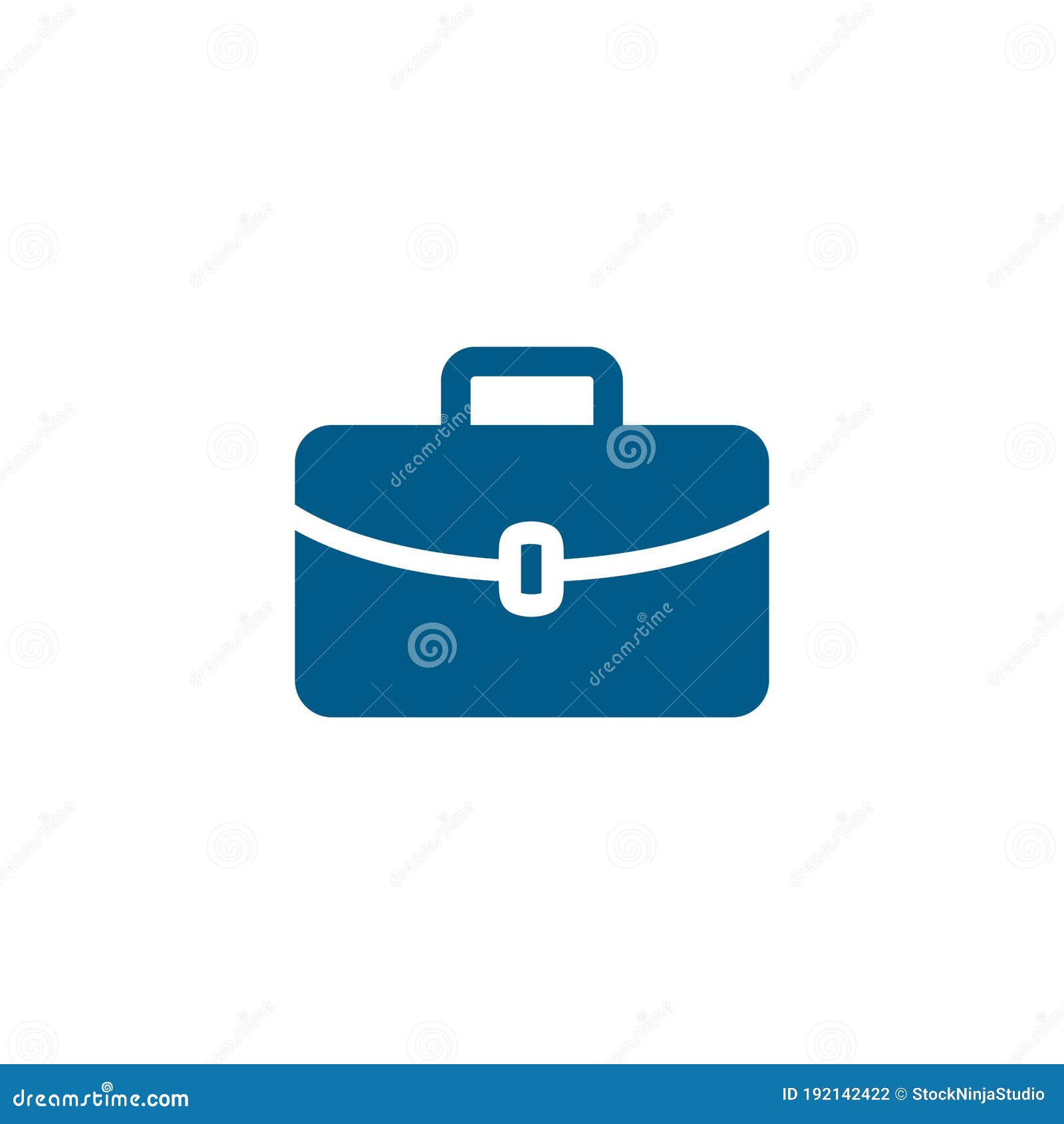 Briefcase Blue Icon on White Background. Blue Flat Style Vector