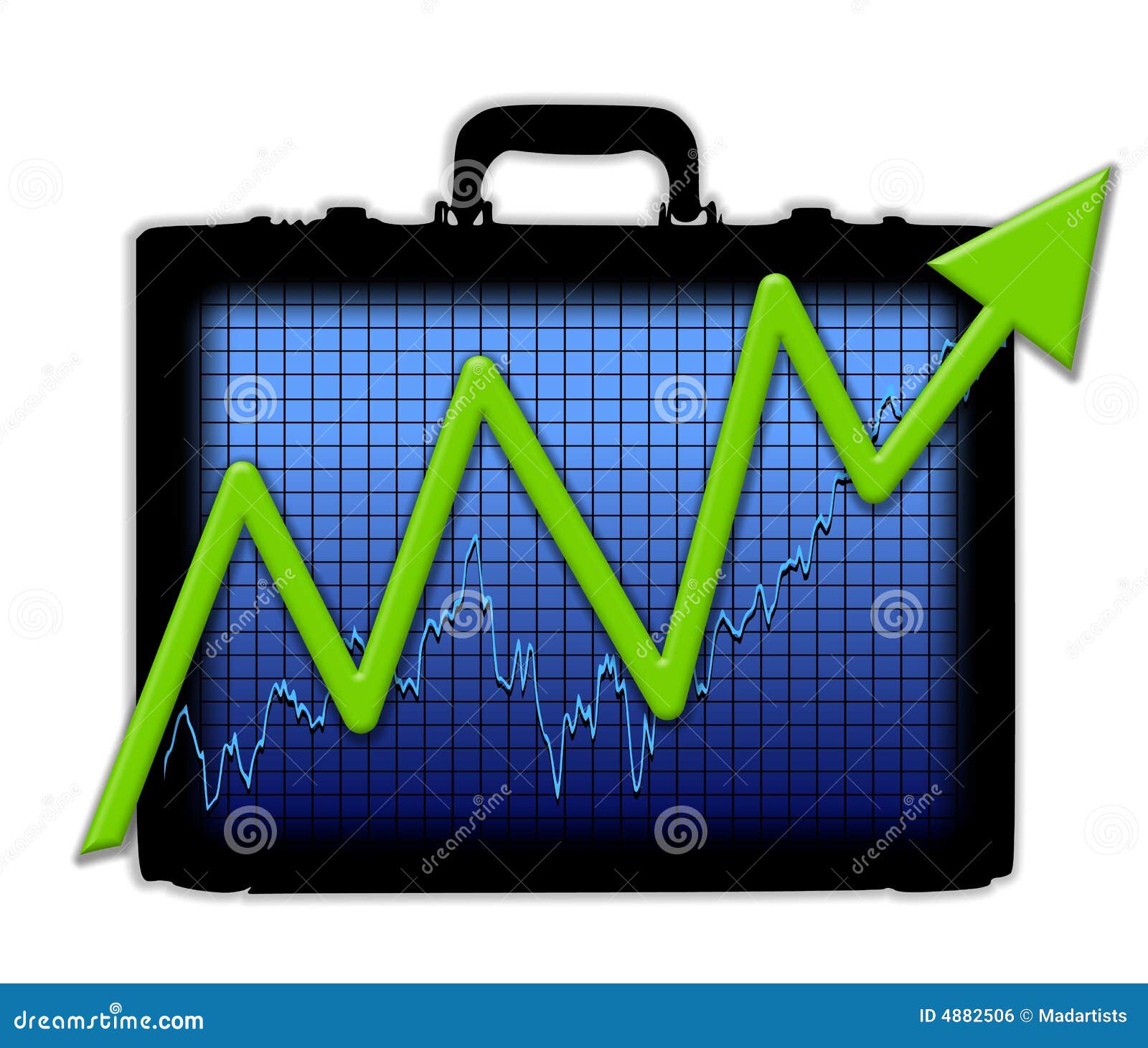 Briefcase Chart Gaining Profit Stock Illustration Illustration of