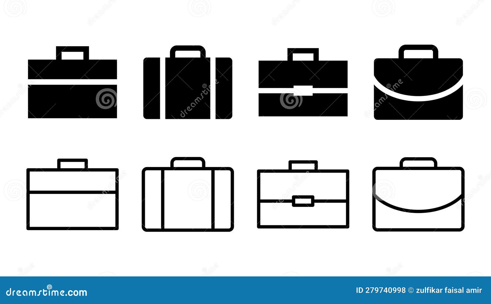 Briefcase Icon . Suitcase Icon. Luggage Symbol Stock Vector