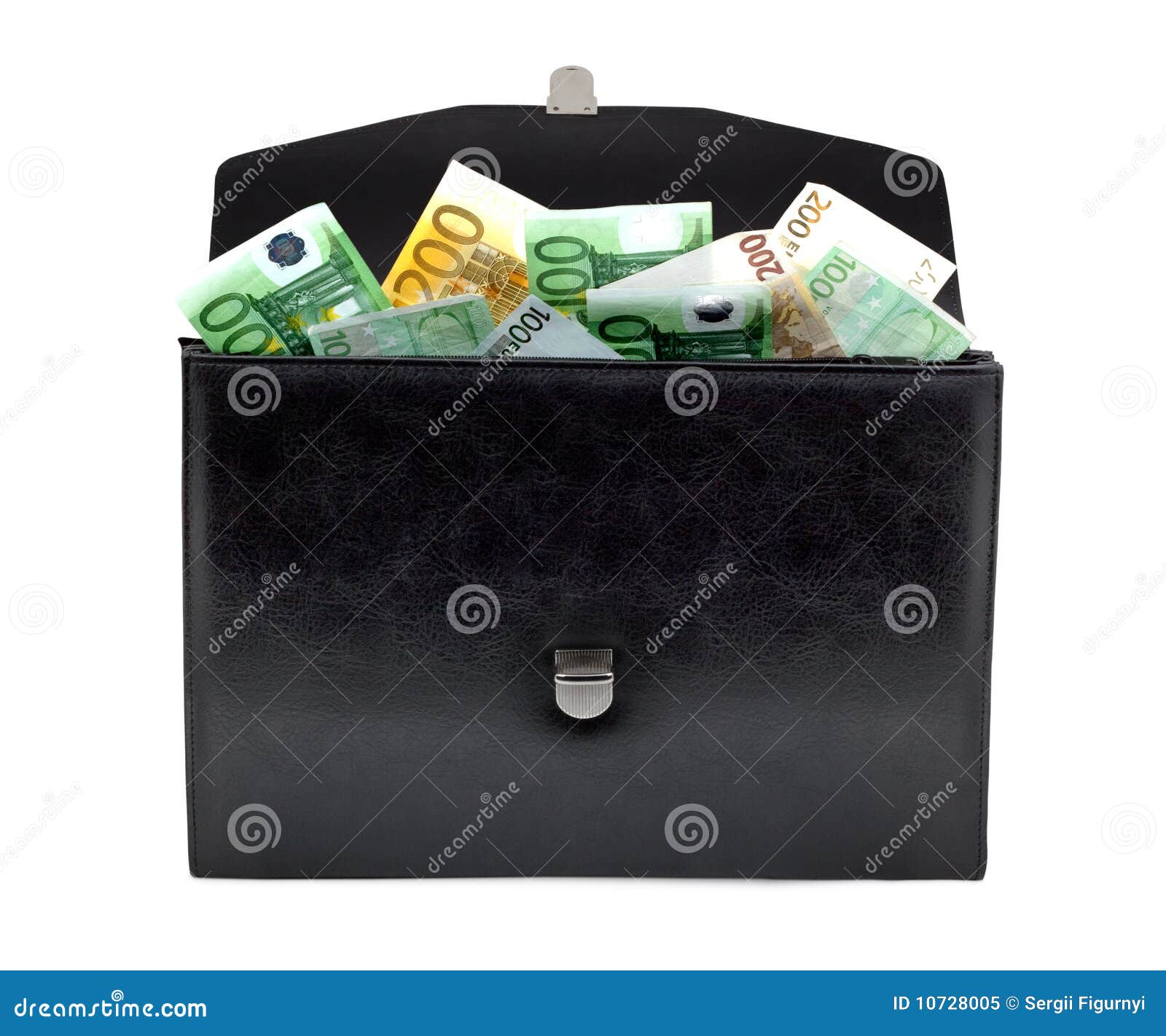 Briefcase with money stock image. Image of banking, banknote 10728005
