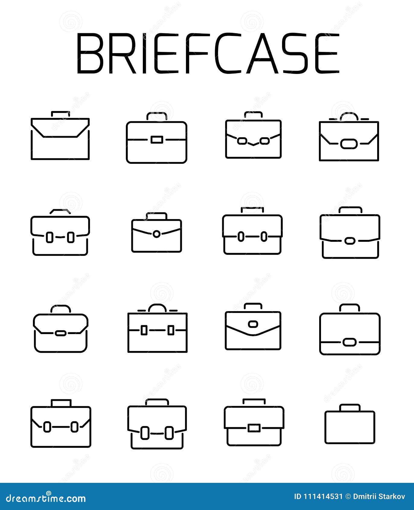 Briefcase Related Vector Icon Set. Stock Vector Illustration of