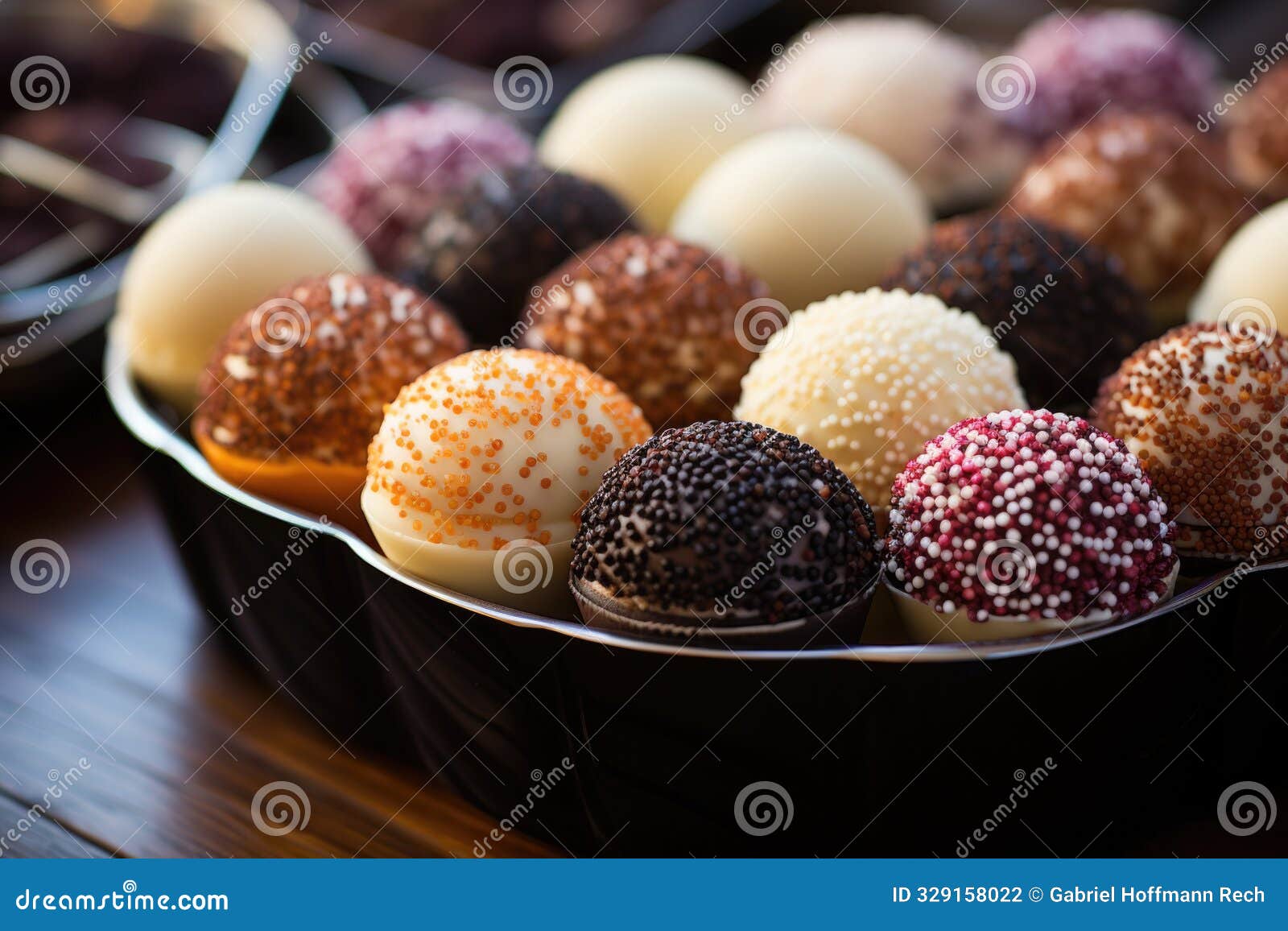 Brigadier. Typical Brazilian Sweet. Many Types Of Brigade Stock Photo