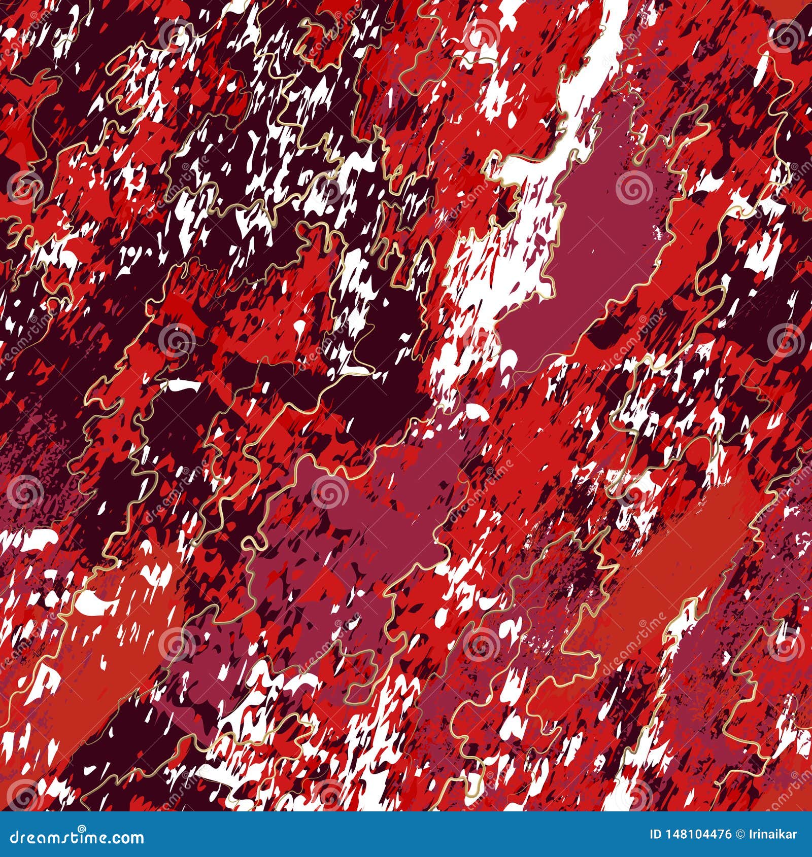 væsentligt rygrad Fristelse Textured Scarlet and Burgundy Marble Background with Splashes and Golden  Strips. Stock Vector - Illustration of fabric, cover: 148104476