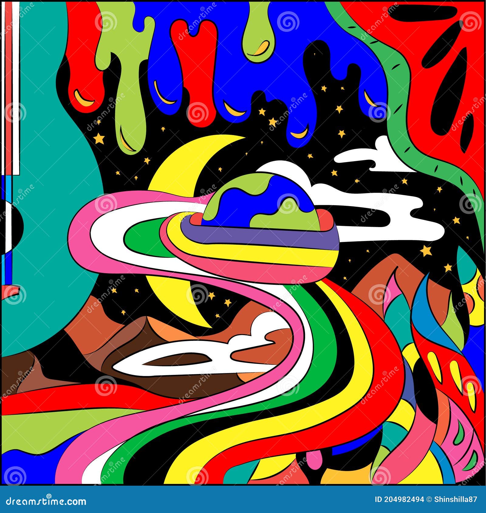 Bright Abstract Illustration on a Free Theme. Surreal Fantasy Vector