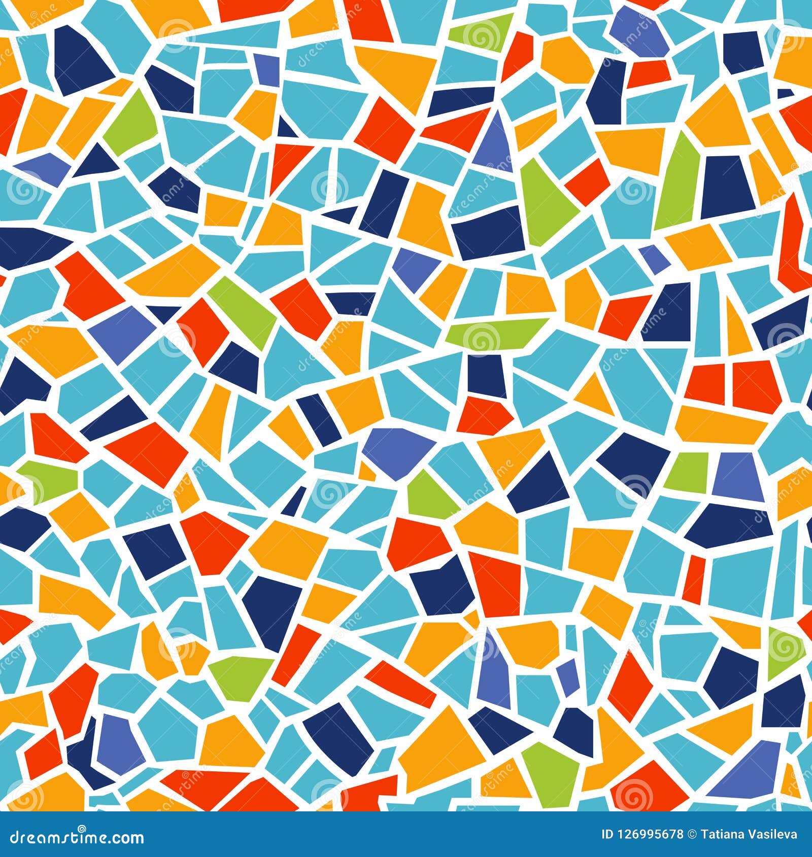 Bright Abstract Mosaic Seamless Pattern Vector Background Endless