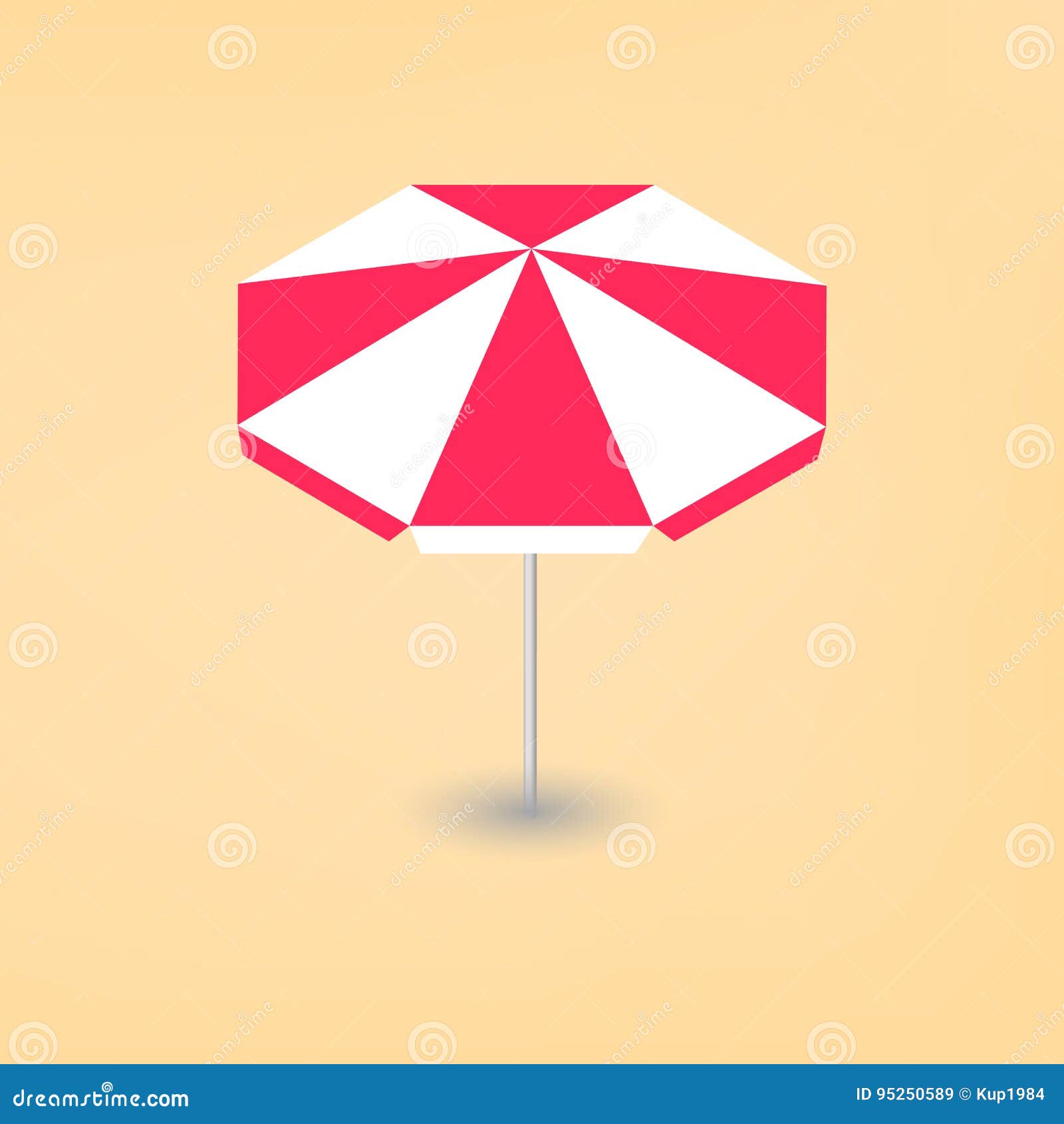Download Bright Beach Umbrella 3D, Vector Illustration. Stock ...