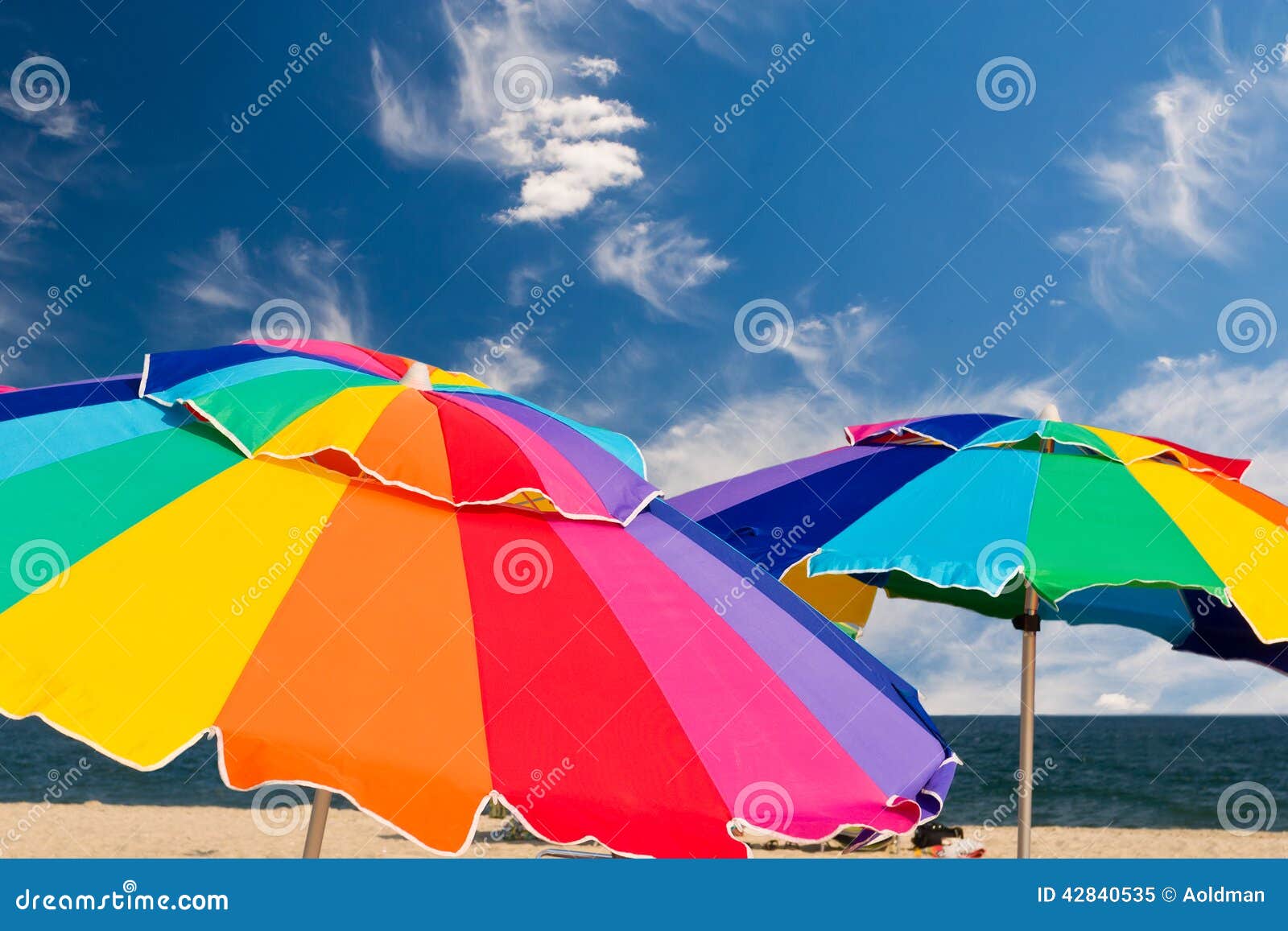 Bright beach umbrellas stock image. Image of season, summer - 42840535