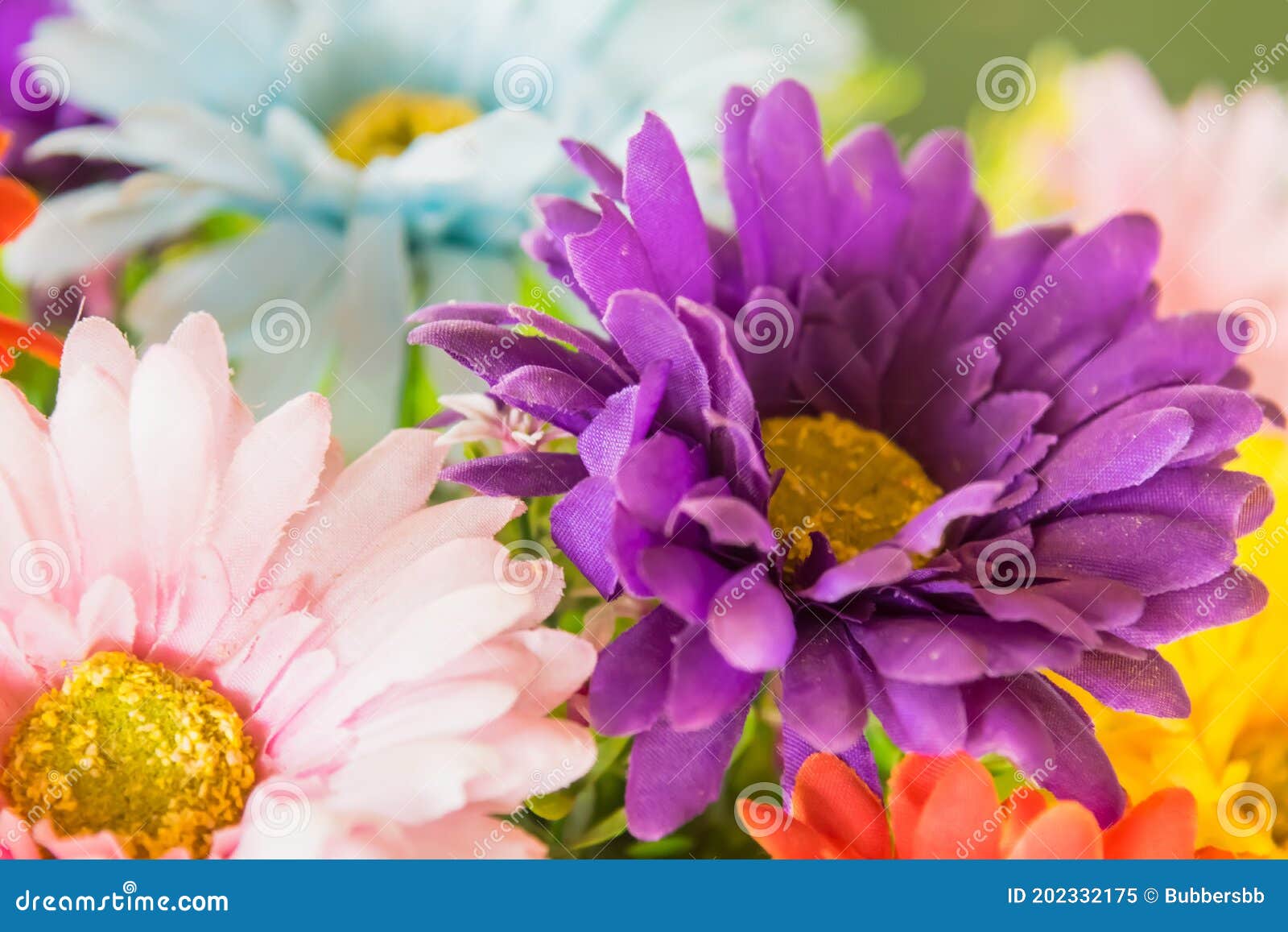 Bright and Beautiful Colors of Plastic Flowers Stock Image Image of bright, green 202332175