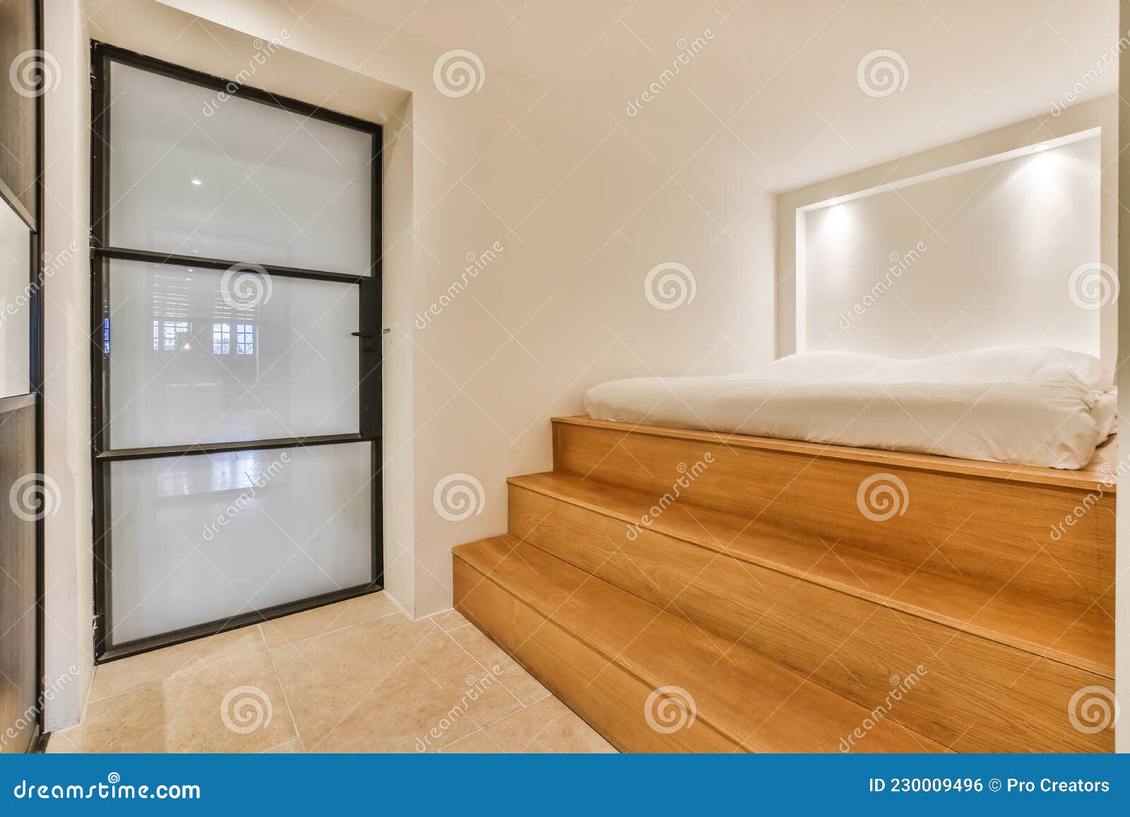 Bright bedroom design stock photo. Image of style, interior 230009496