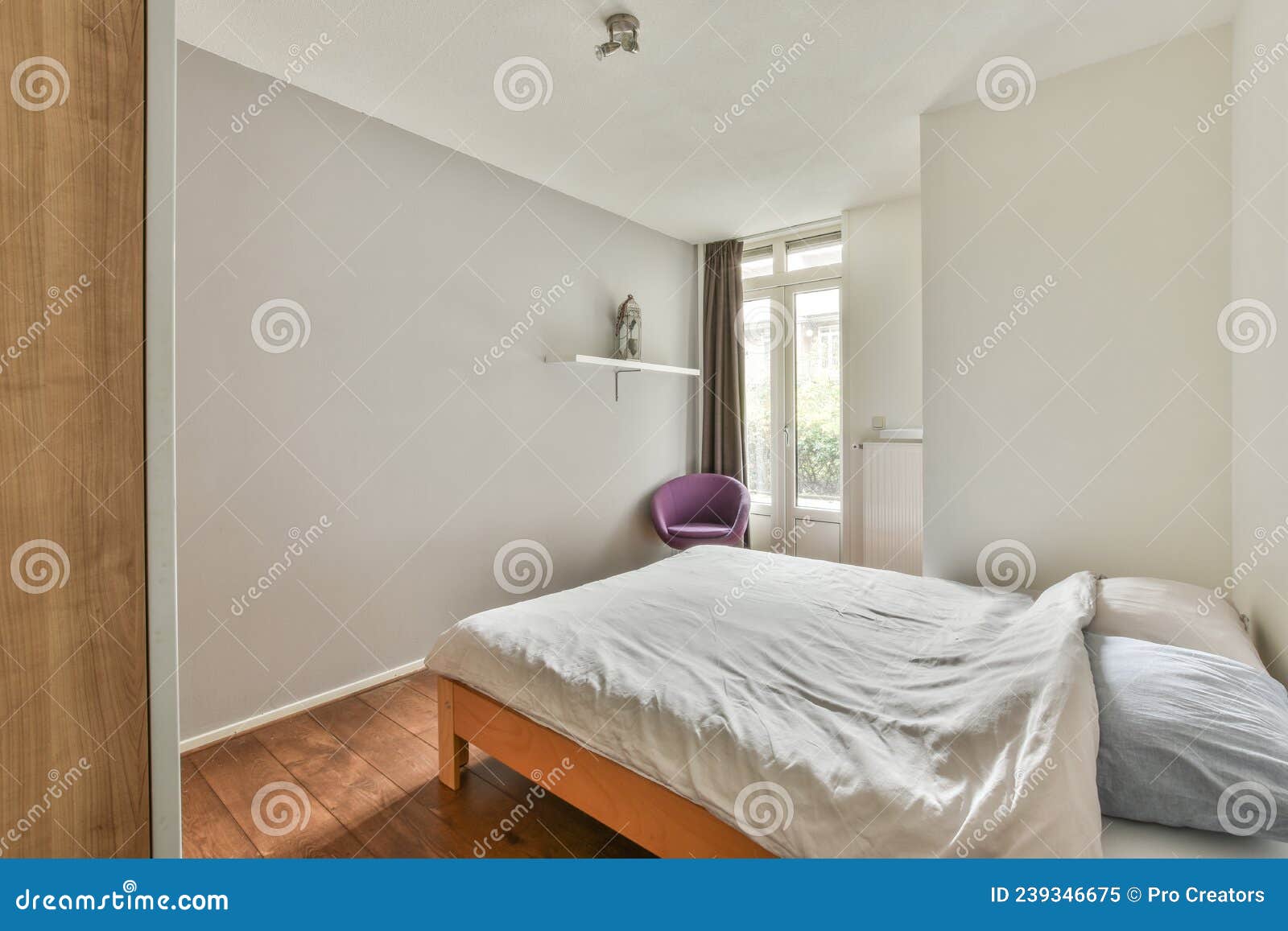 Bright bedroom design stock image. Image of luxury, clean 239346675