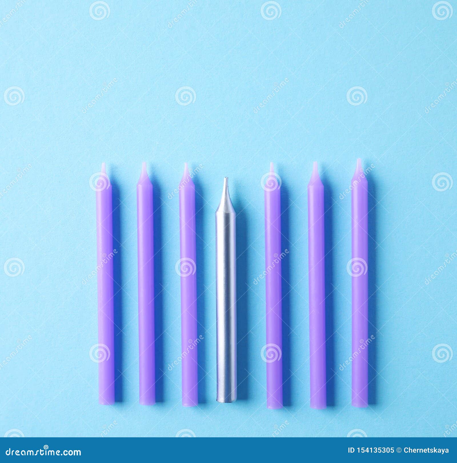 Bright Birthday Candles on Light Blue Background Stock Image Image of happy, festival 154135305