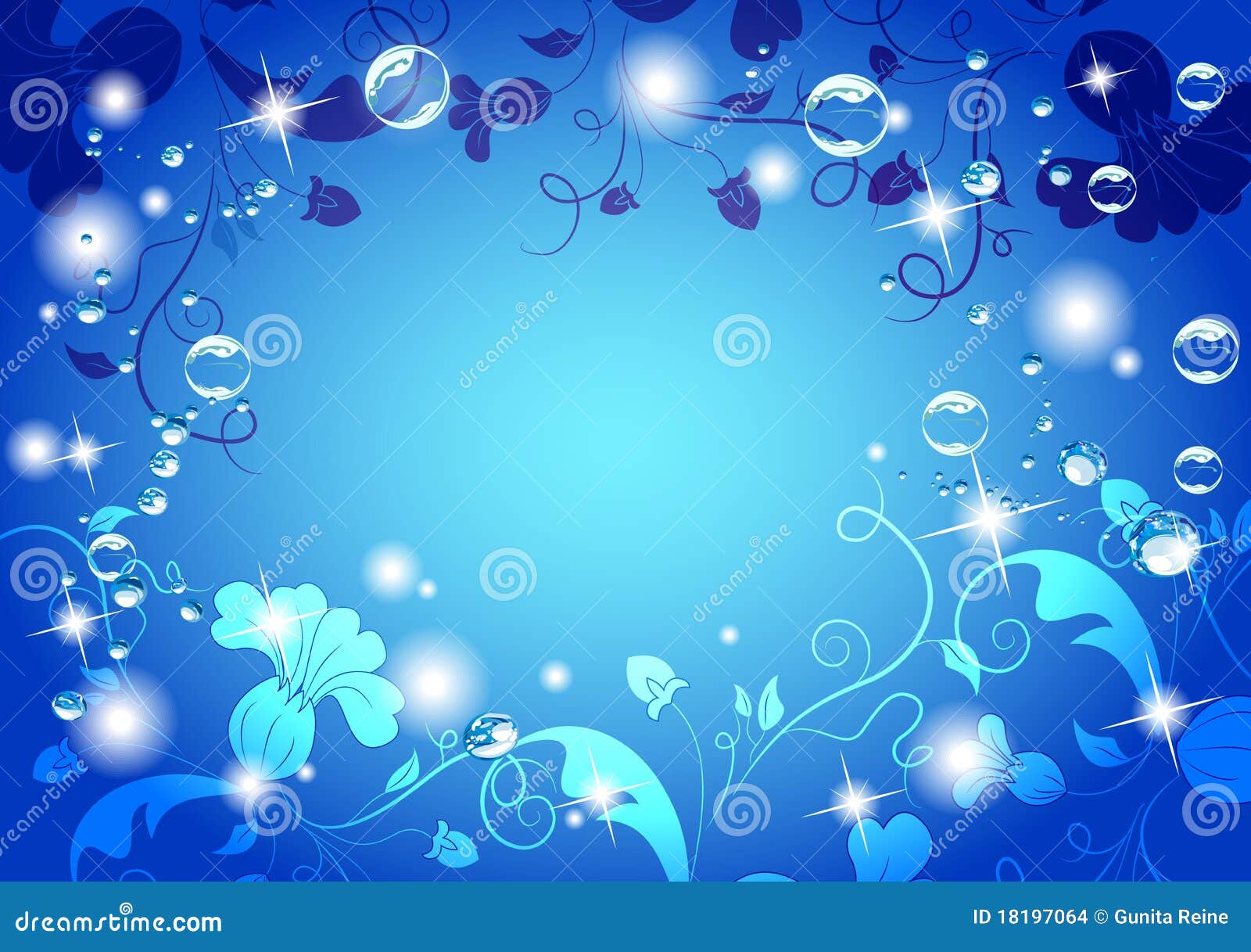 Bright Blue Flower Background Stock Vector - Illustration of color, line:  18197064