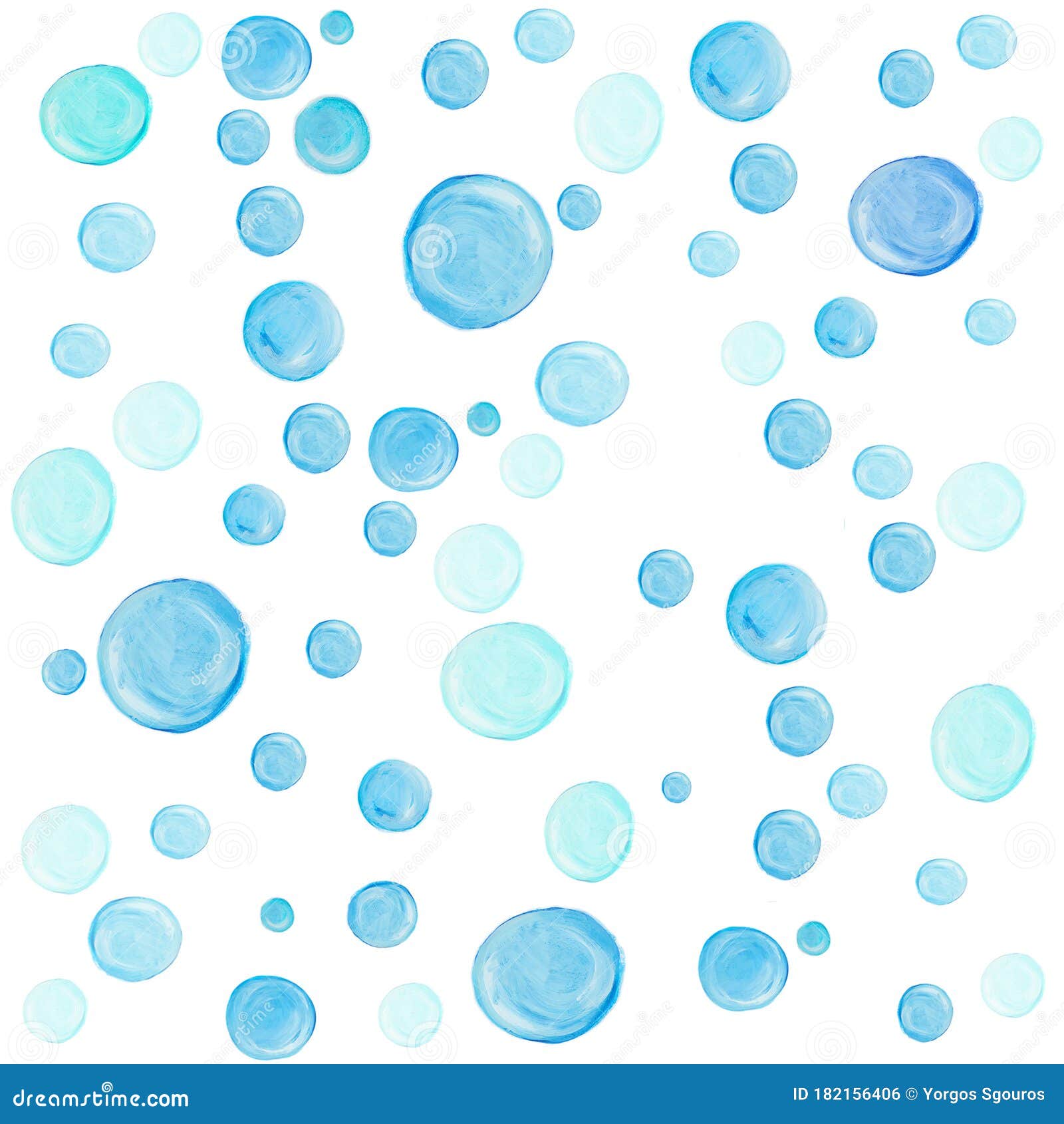 Bright Blue Hand Drawn Bubbles Stock Illustration - Illustration of ...