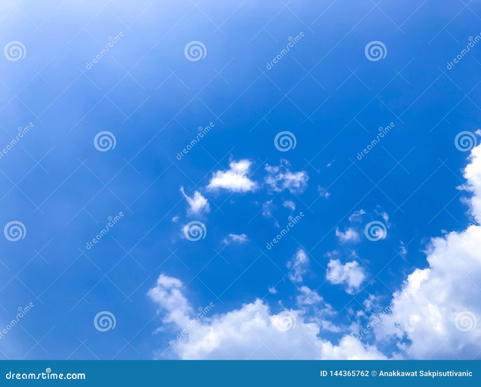 The Bright Blue Sky, White Clouds and Soft Wind Blowing in the Summer ...
