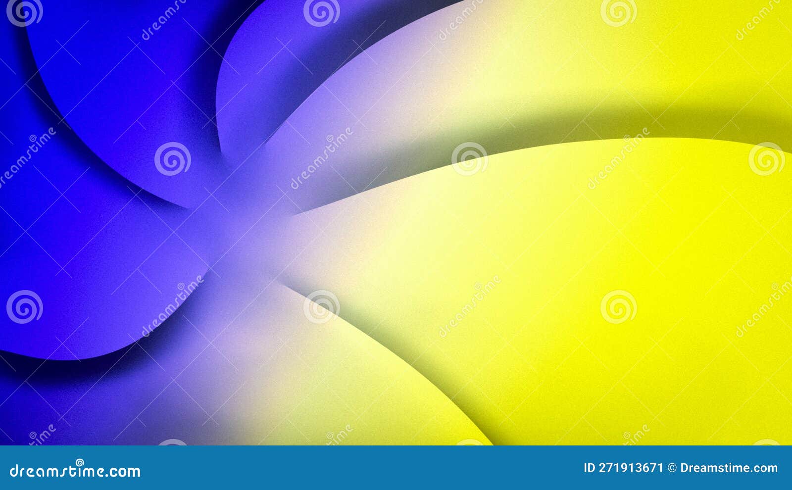 Bright, Blue and Yellow, Abstract Gradient Background with Wave or Dune