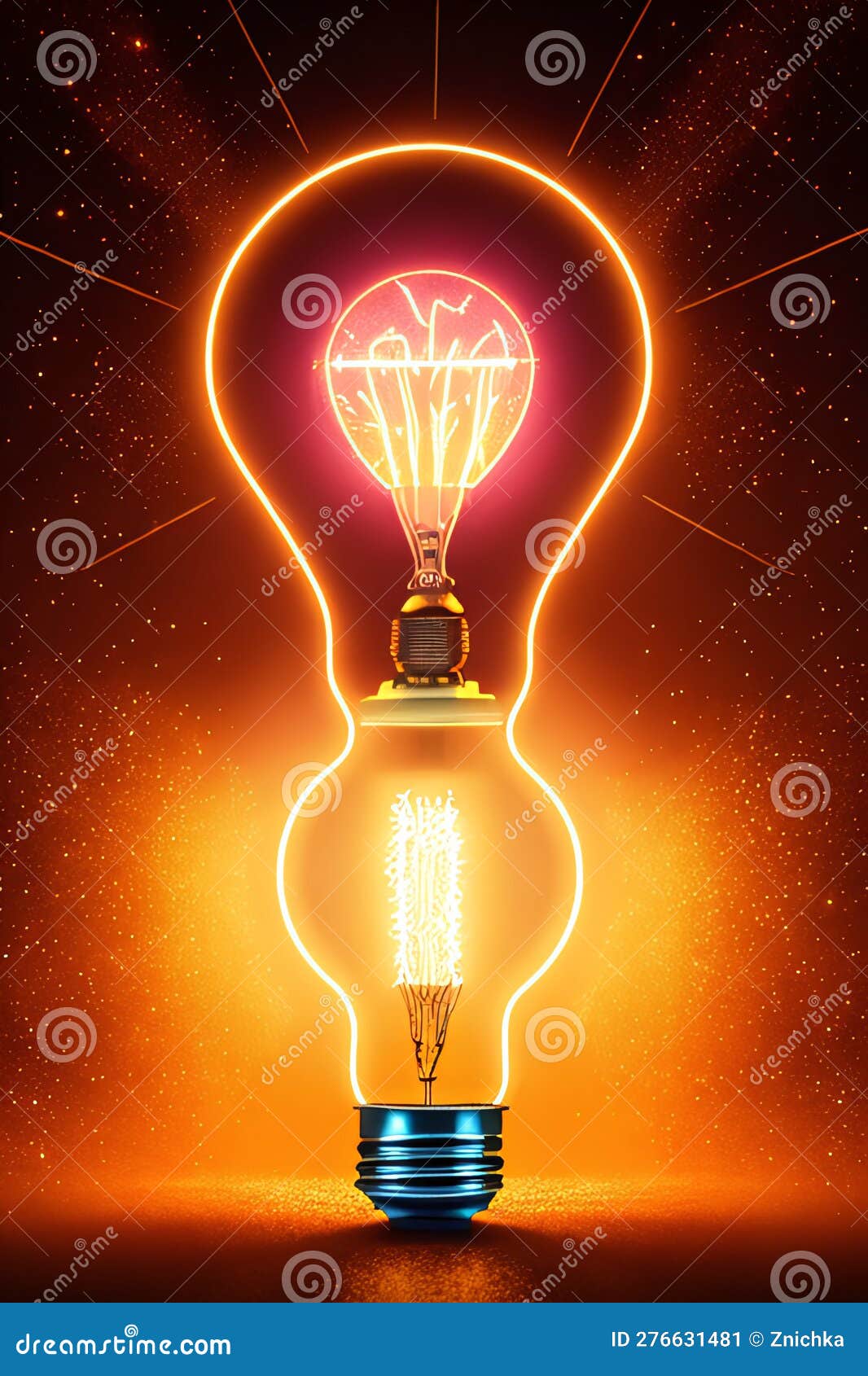 a bright bulb with electric sparks, bursting with potential