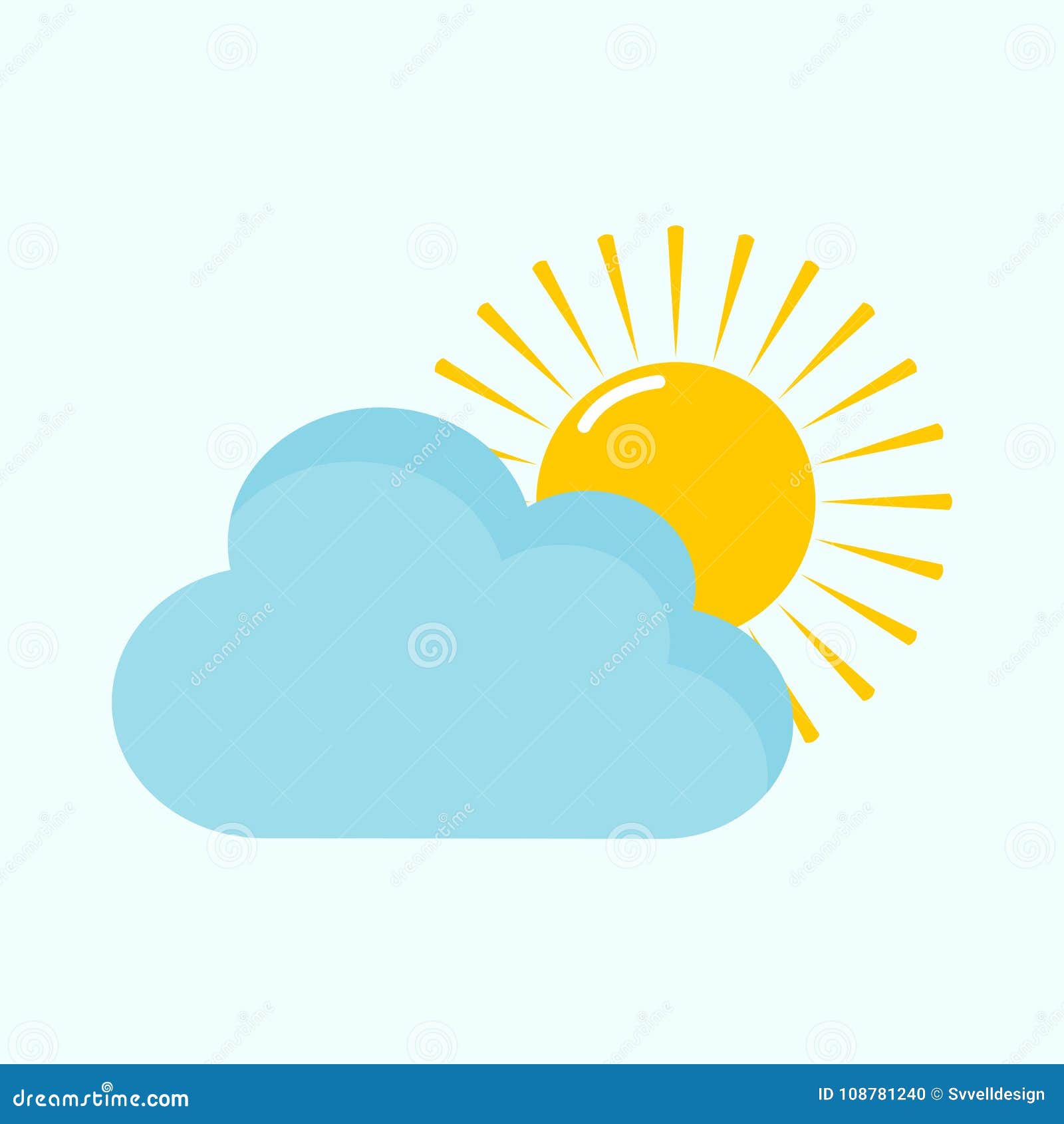 Bright Cloudy Day Light Vector Illustration Stock Vector - Illustration ...