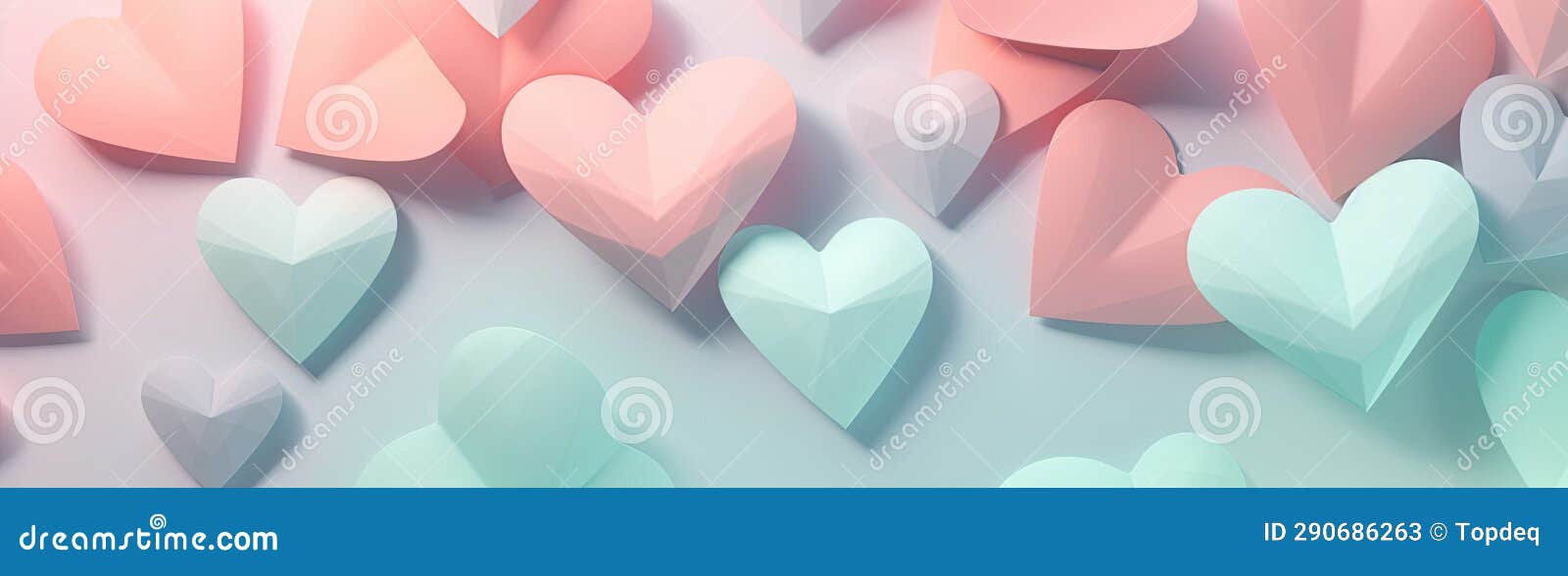 bright color 3d valentine day hearts background