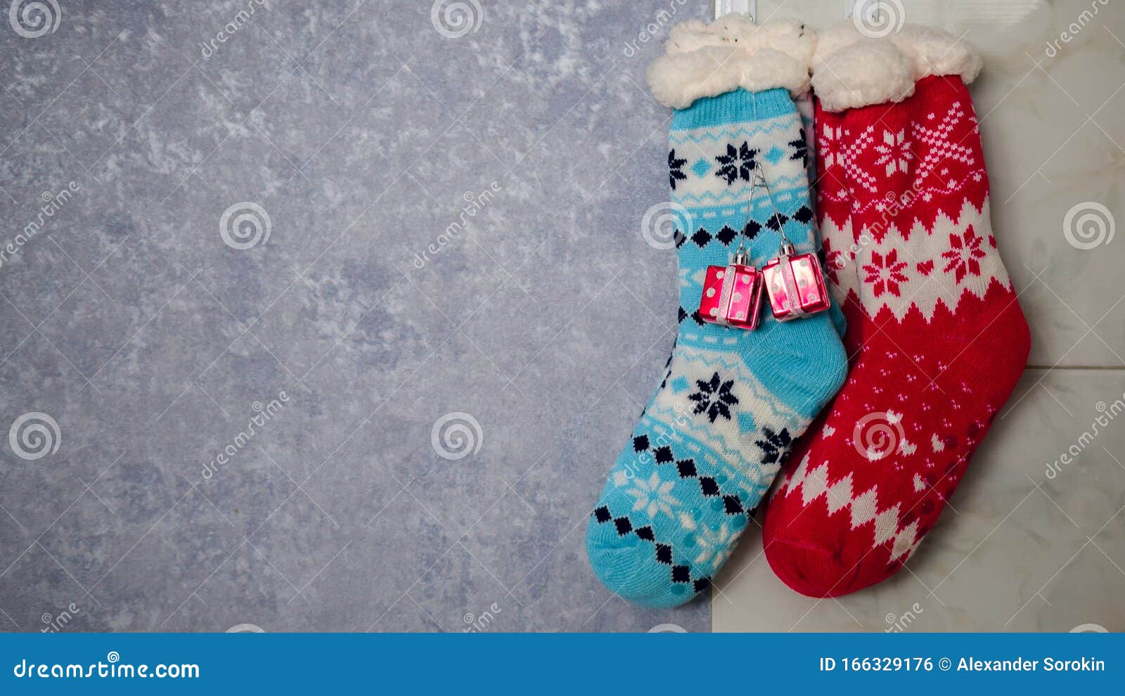 Colored Socks for Christmas or New Year Gifts and Surprises Stock Photo ...